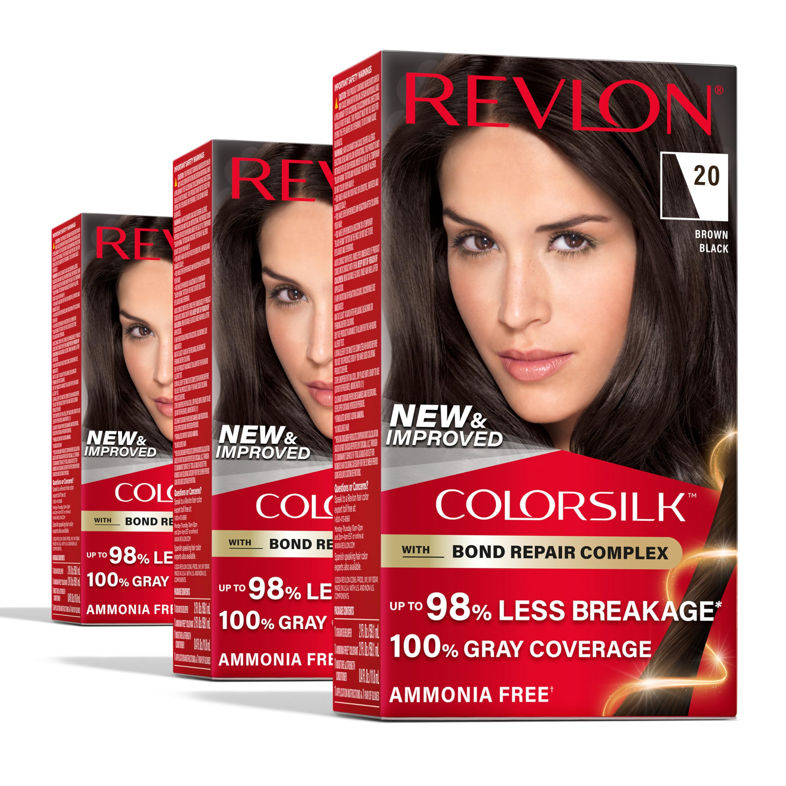 Tinte Para El Cabello Revlon Colorsilk Con Complejo Reparador De Uniones 20, Marrón Y Negro - Venta Internacional.