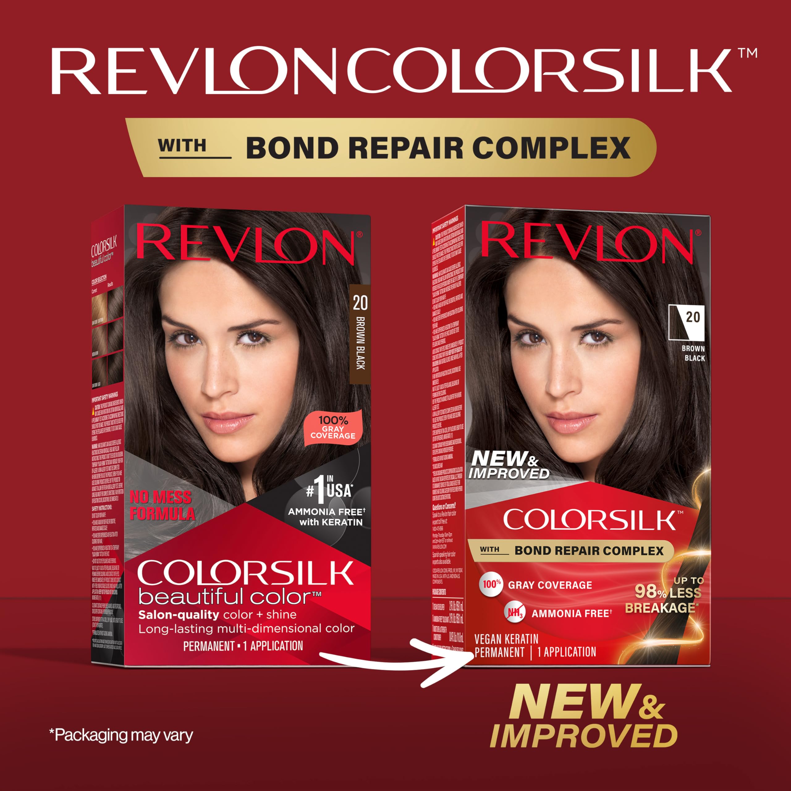 Foto 3 pulgar | Tinte Para El Cabello Revlon Colorsilk Con Complejo Reparador De Uniones 20, Marrón Y Negro - Venta Internacional.