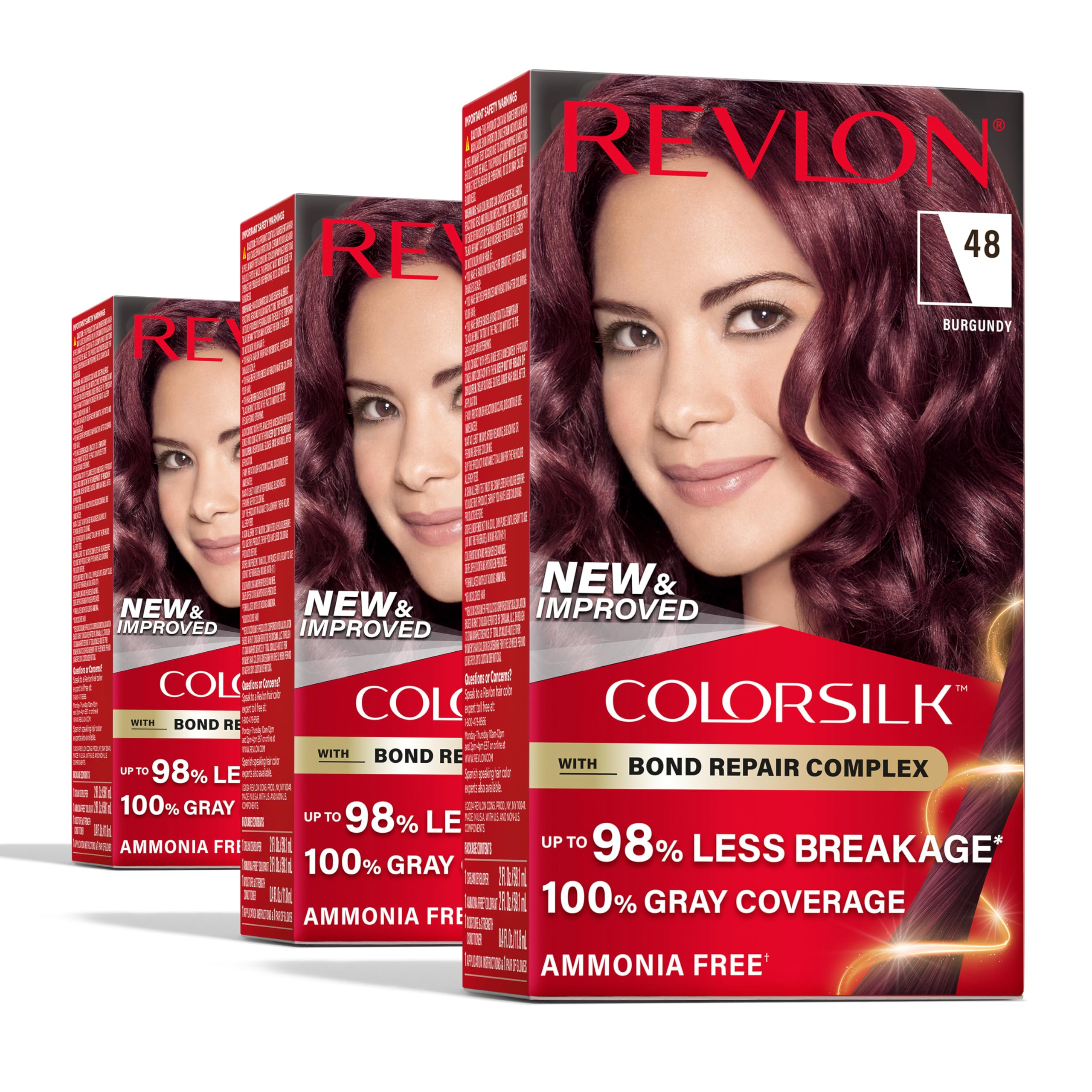 Foto 2 pulgar | Tinte Para El Cabello Revlon Colorsilk Con Bond Repair Complex 48 Burgundy - Venta Internacional.