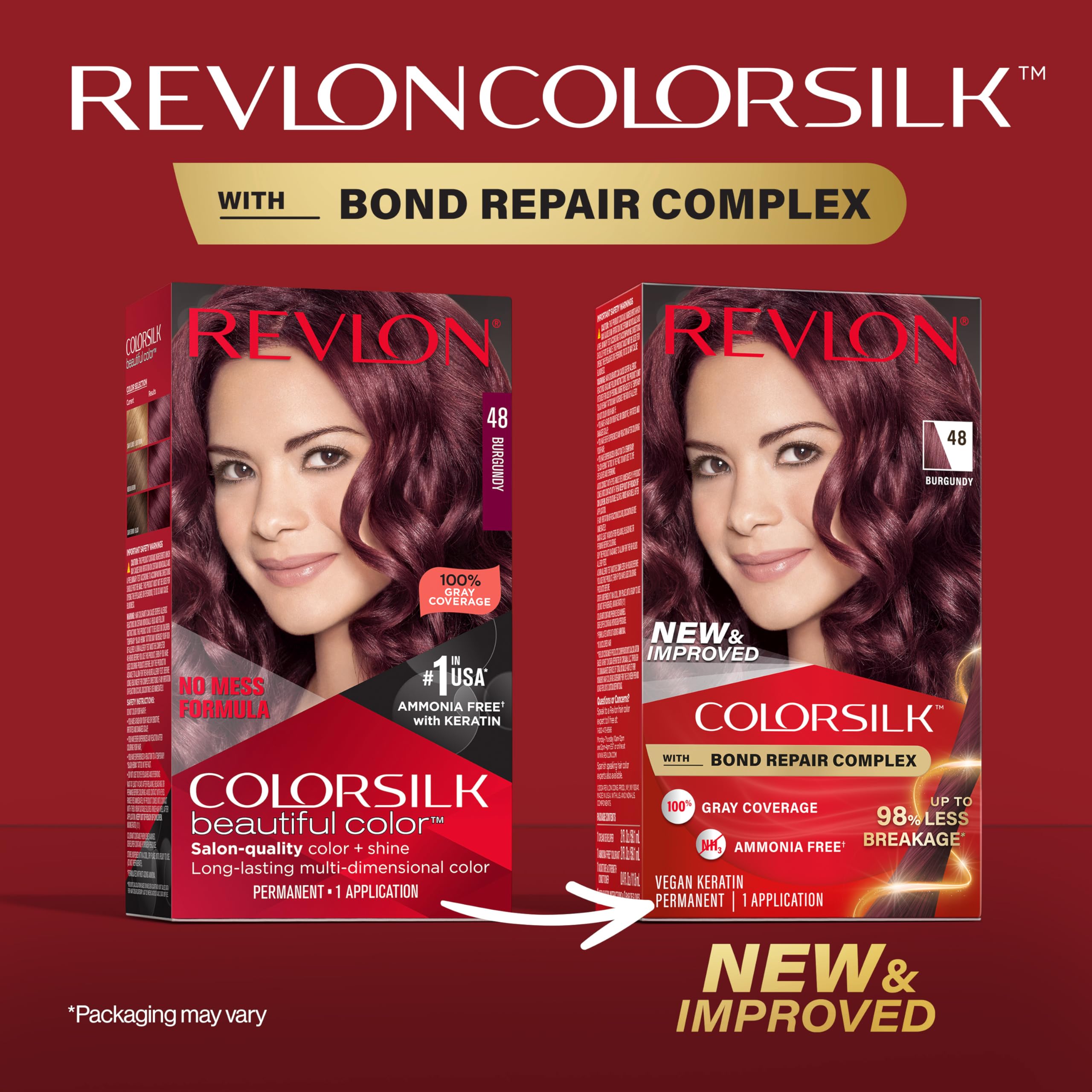 Foto 3 pulgar | Tinte Para El Cabello Revlon Colorsilk Con Bond Repair Complex 48 Burgundy - Venta Internacional.