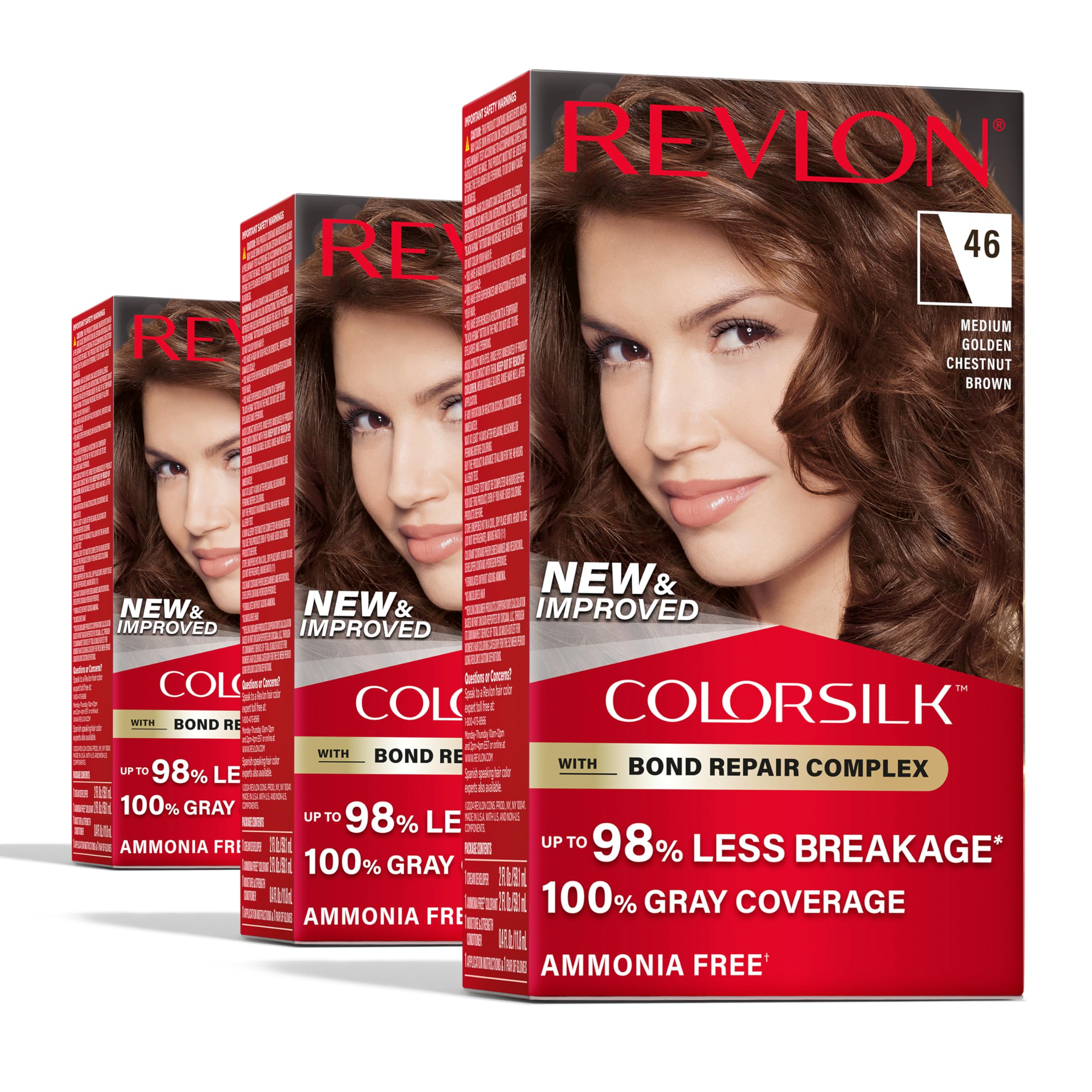 Tinte Para El Cabello Revlon Colorsilk 46 Medium Golden Chestnut Brown - Venta Internacional.