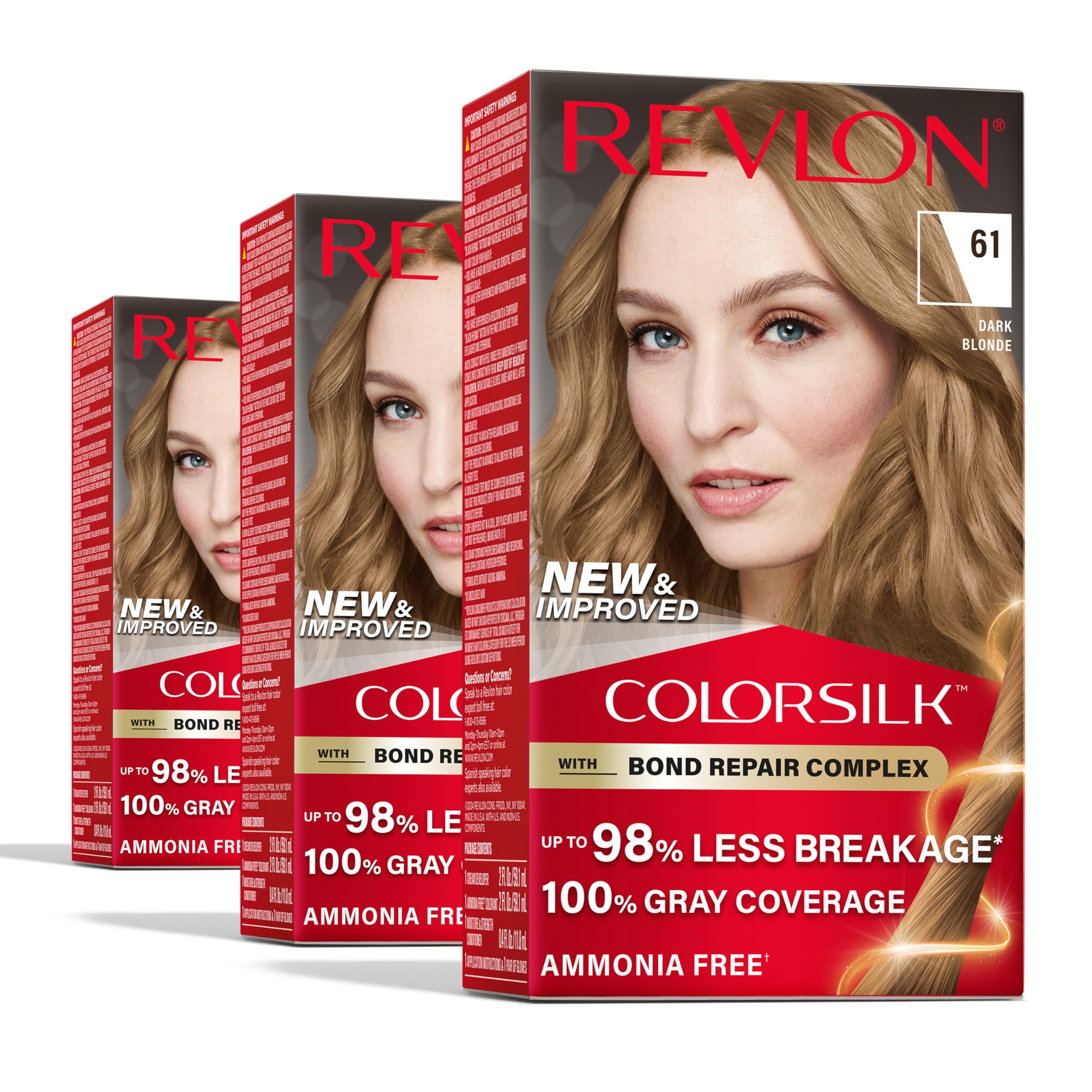 Foto 2 pulgar | Tinte Para El Cabello Revlon Colorsilk 61 Rubio Oscuro Con Cobertura 100% Gris - Venta Internacional.