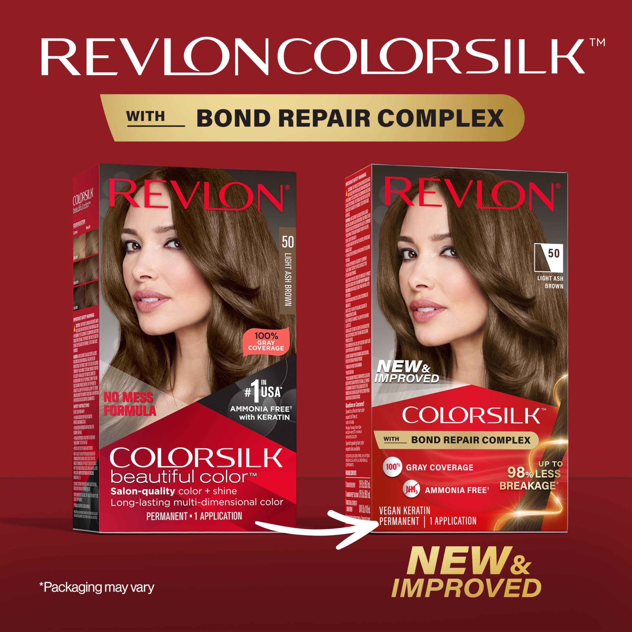 Foto 3 pulgar | Tinte Para El Cabello Revlon Colorsilk 50 Marrón Ceniza Claro, Cobertura 100% Gris - Venta Internacional.