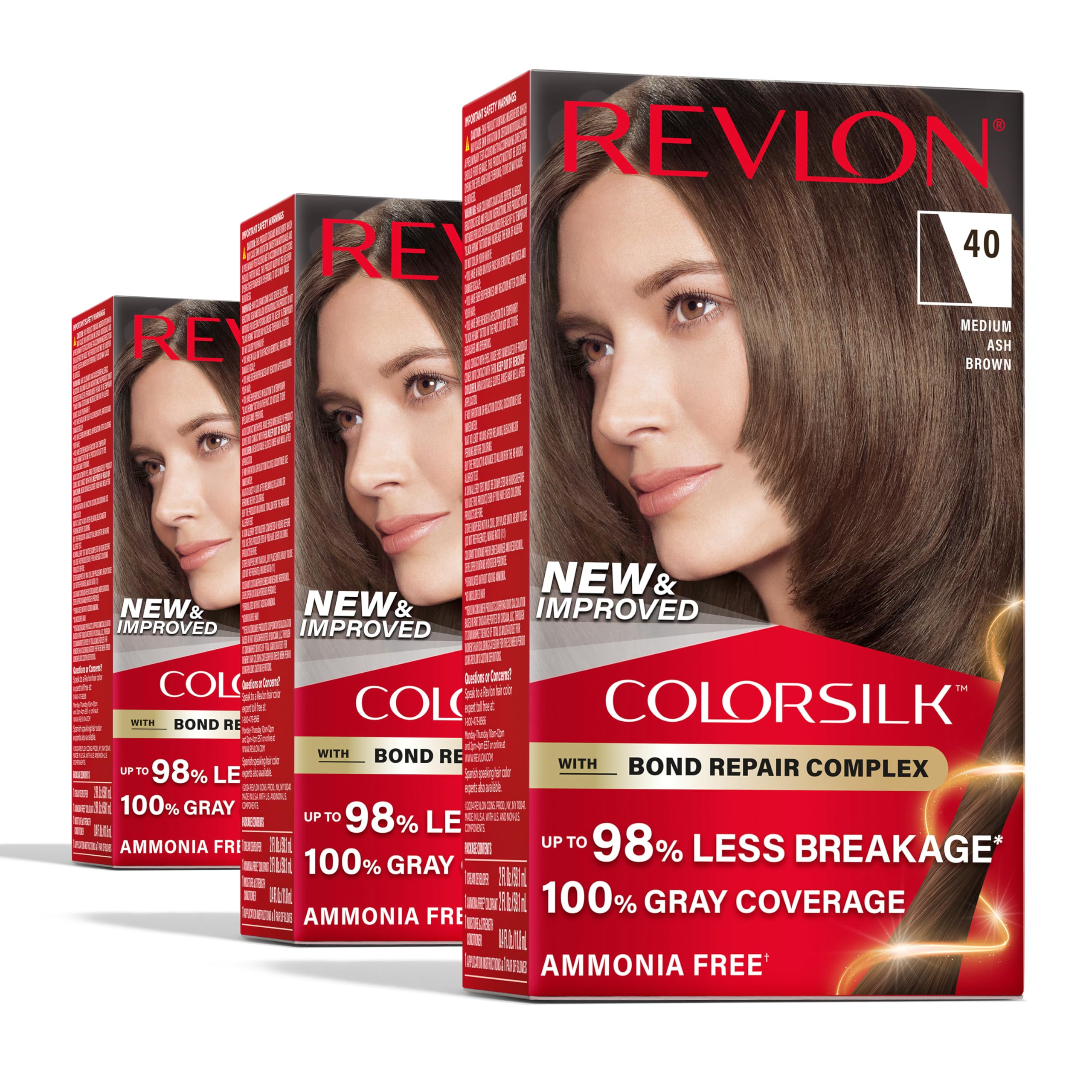 Tinte Para El Cabello Revlon Colorsilk Con Bond Repair Complex 40 Medium Ash - Venta Internacional.