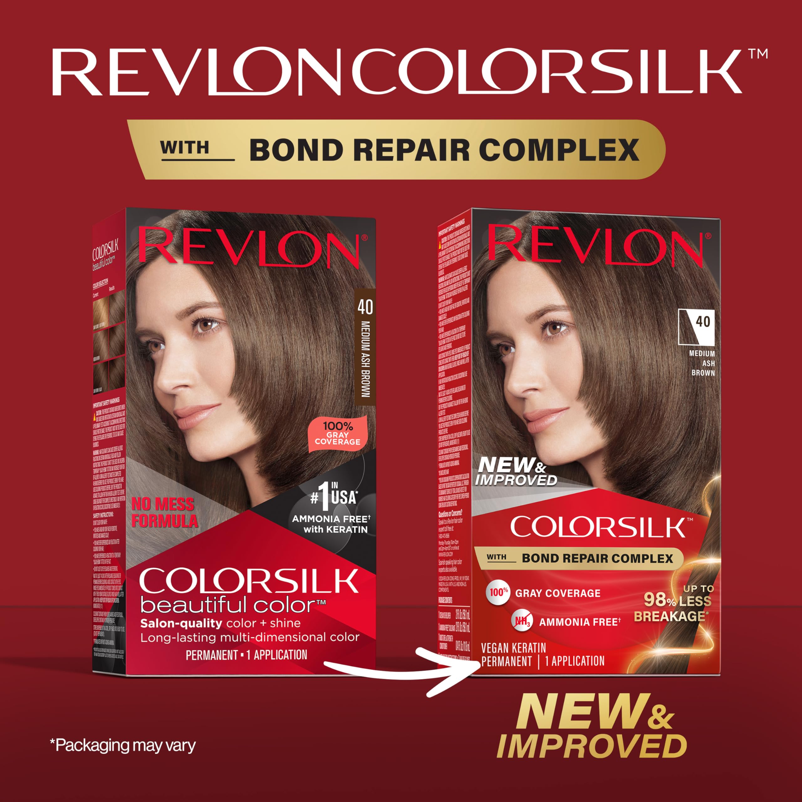 Foto 3 pulgar | Tinte Para El Cabello Revlon Colorsilk Con Bond Repair Complex 40 Medium Ash - Venta Internacional.