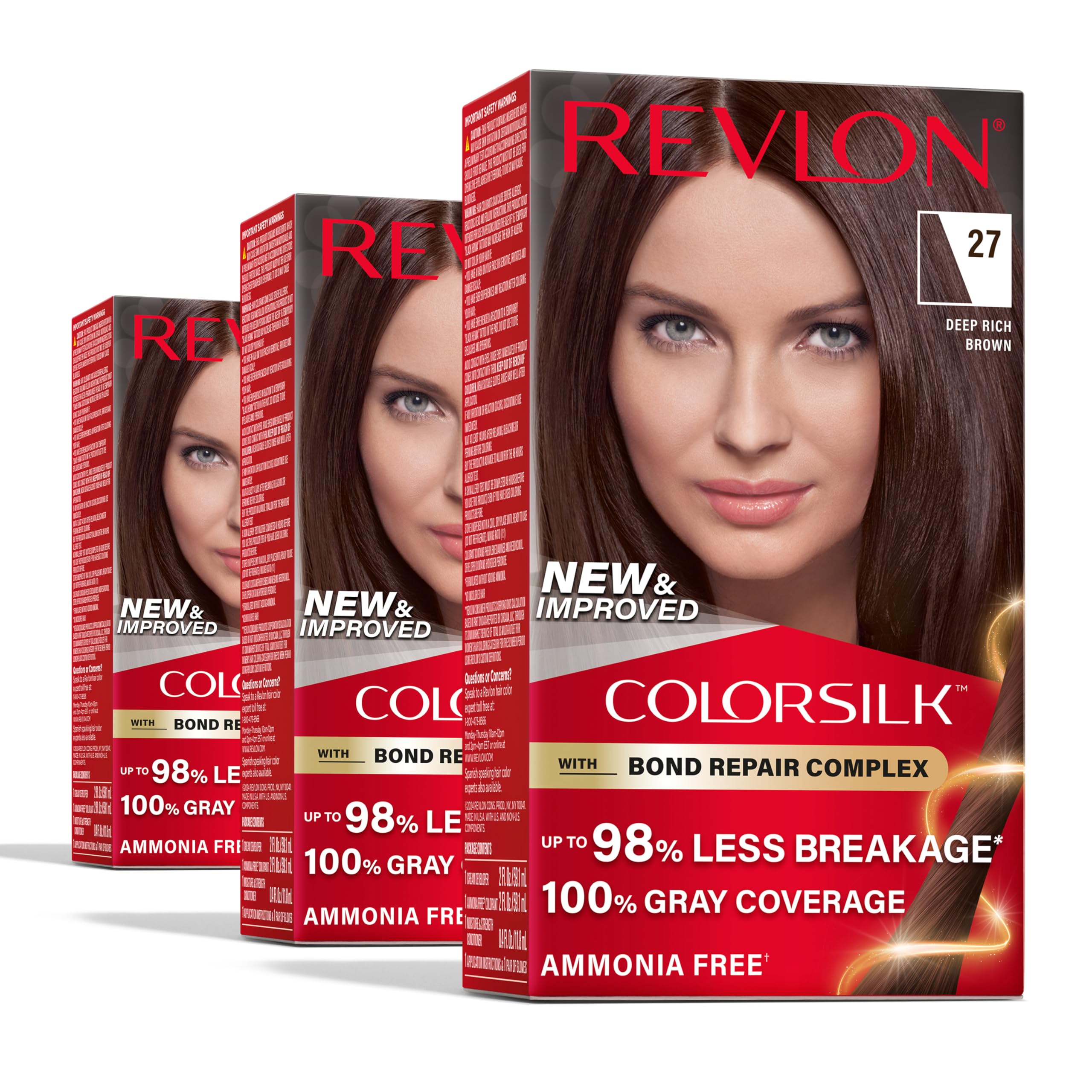 Tinte Para El Cabello Revlon Colorsilk W/ Bond Repair Complex 27 Brown - Venta Internacional.