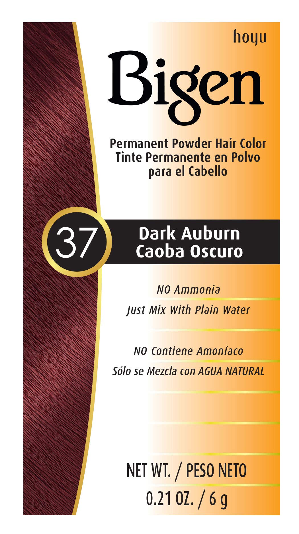 Hair Color Bigen Permanent Powder #37 Dark Castaño Paquete de 12 - Venta Internacional
