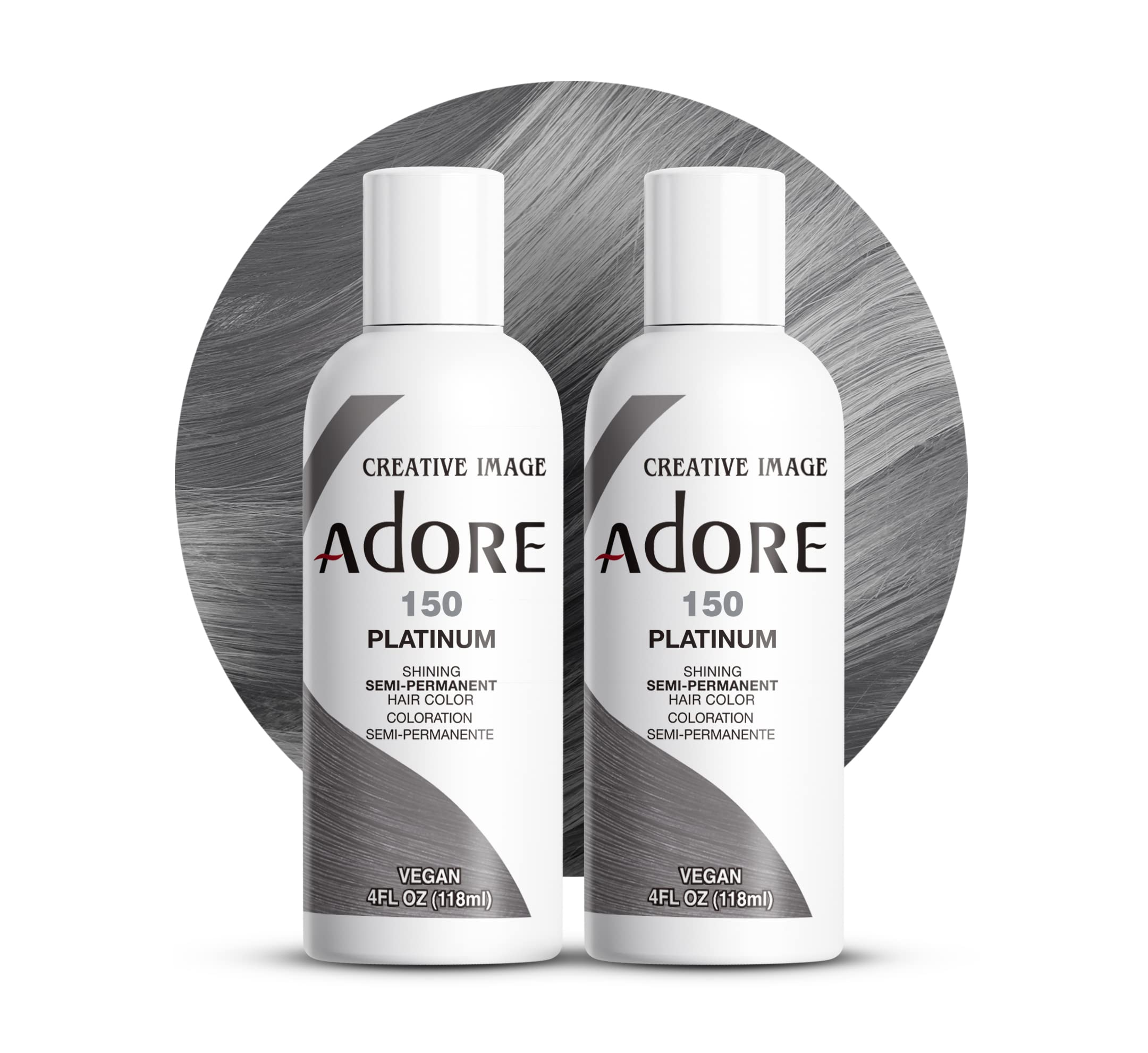 Foto 2 pulgar | Tinte Para El Cabello Adore Semi Permanent Silver 150 Platinum 120 Ml X2 - Venta Internacional.
