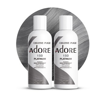 Foto 1 | Tinte Para El Cabello Adore Semi Permanent Silver 150 Platinum 120 Ml X2 - Venta Internacional.