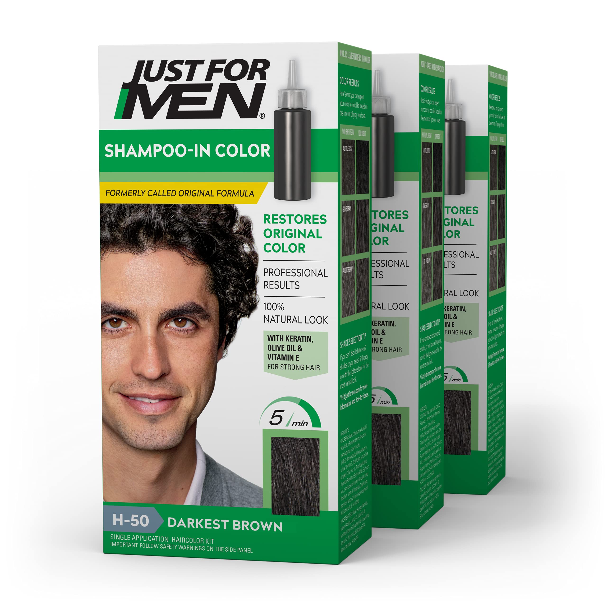 Foto 2 pulgar | Champú para Teñir El Cabello Marrón Oscuro 3 Piezas - Venta Internacional