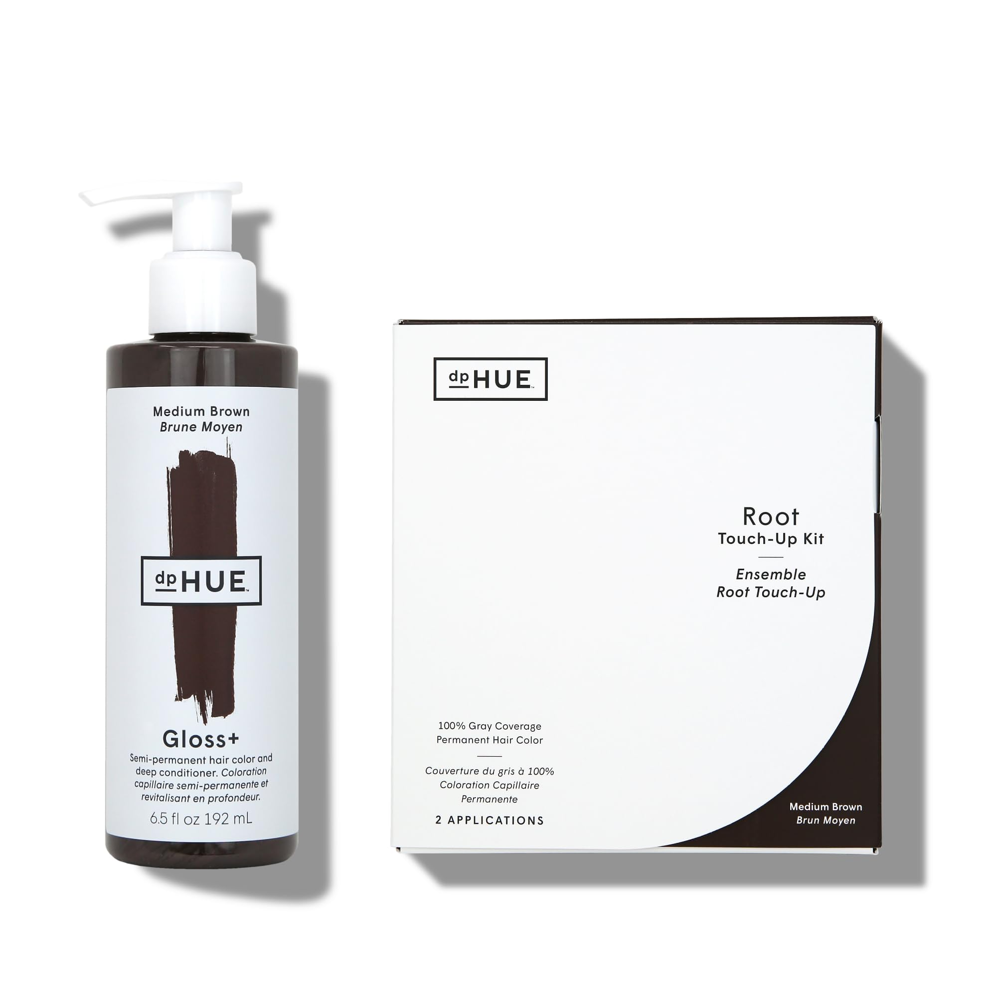 Foto 2 pulgar | Brillo Para El Cabello Dphue Gloss+ Marrón Medio Con Kit De Retoque De Raíces - Venta Internacional.