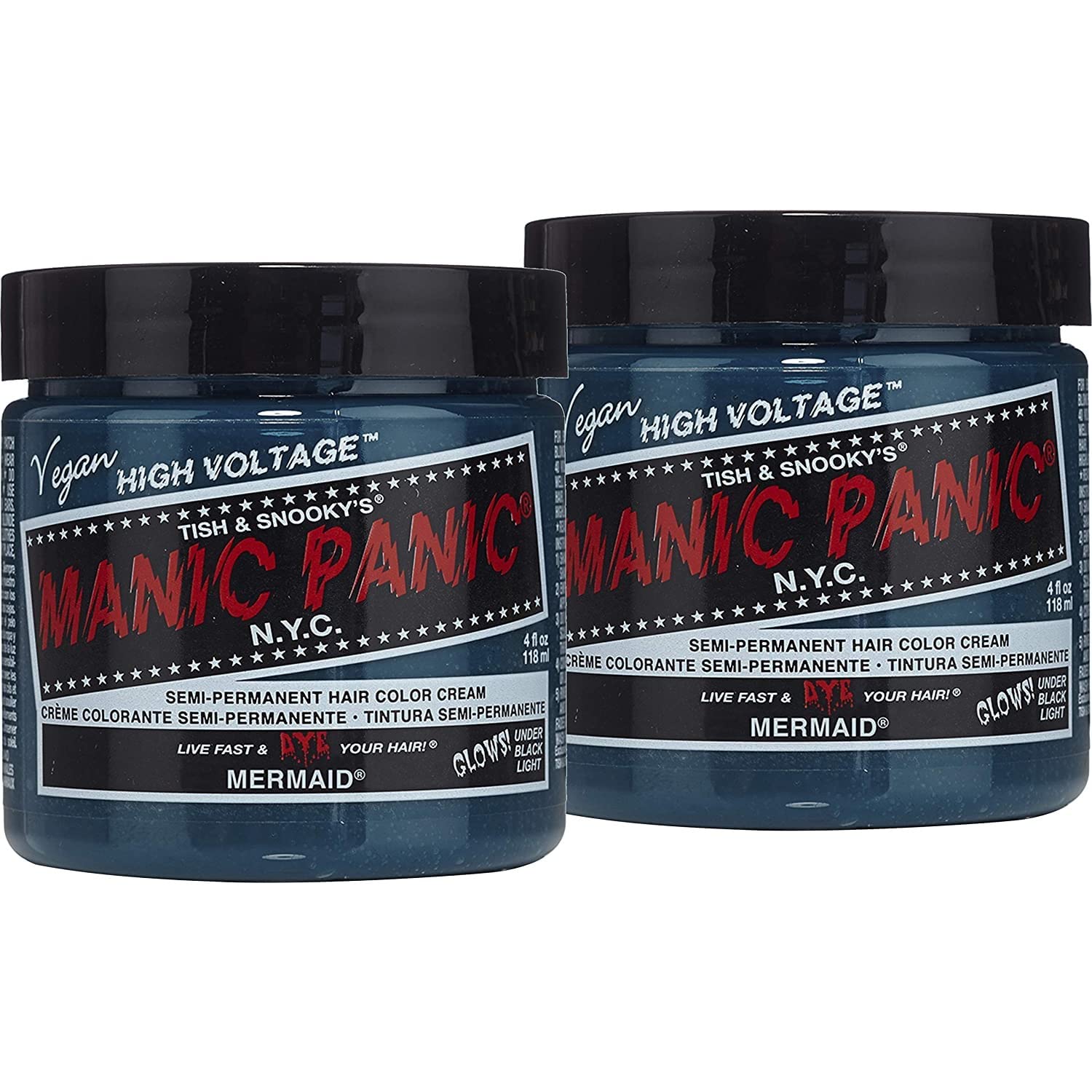 Foto 2 pulgar | Tinte Para El Cabello Manic Panic Classic Mermaid Neon Ocean Blue 118ml - Venta Internacional.