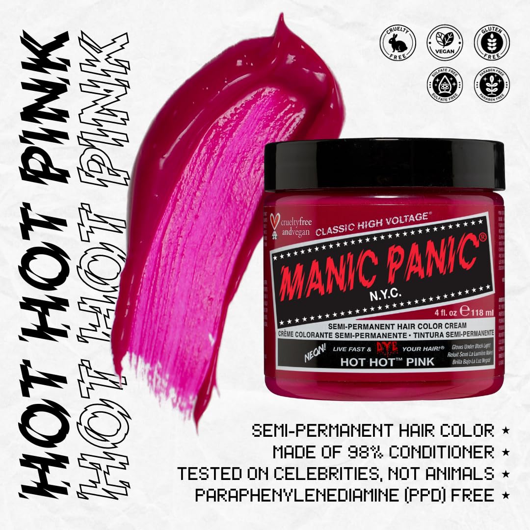 Foto 7 pulgar | Tinte Para El Cabello Manic Panic Classic Hot Pink Semi Permanente - Venta Internacional.