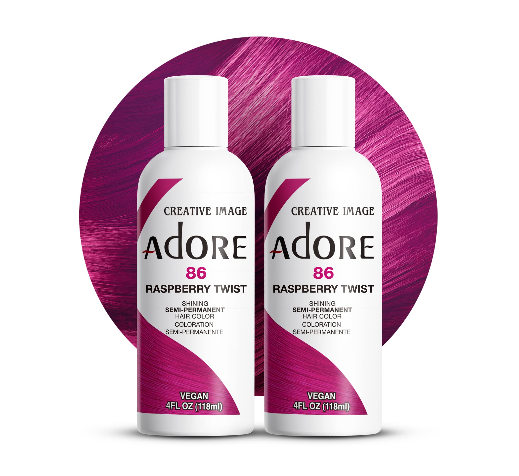 Foto 1 | Tinte Para El Cabello Adore Semi Permanent 086 Raspberry Twist 120 Ml X2 - Venta Internacional.