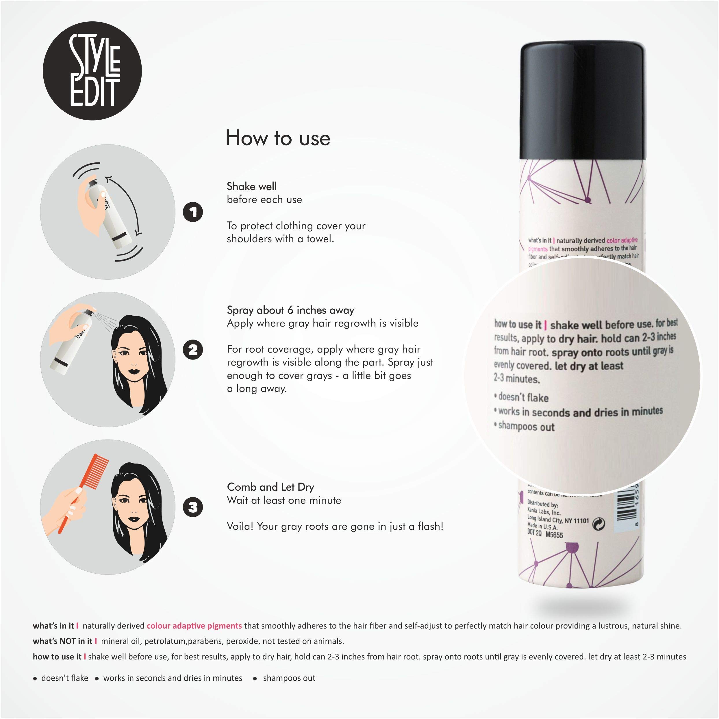 Foto 3 pulgar | Root Concealer Touch Up Spray Style Edit, Marrón Oscuro, 60 Ml - Venta Internacional.