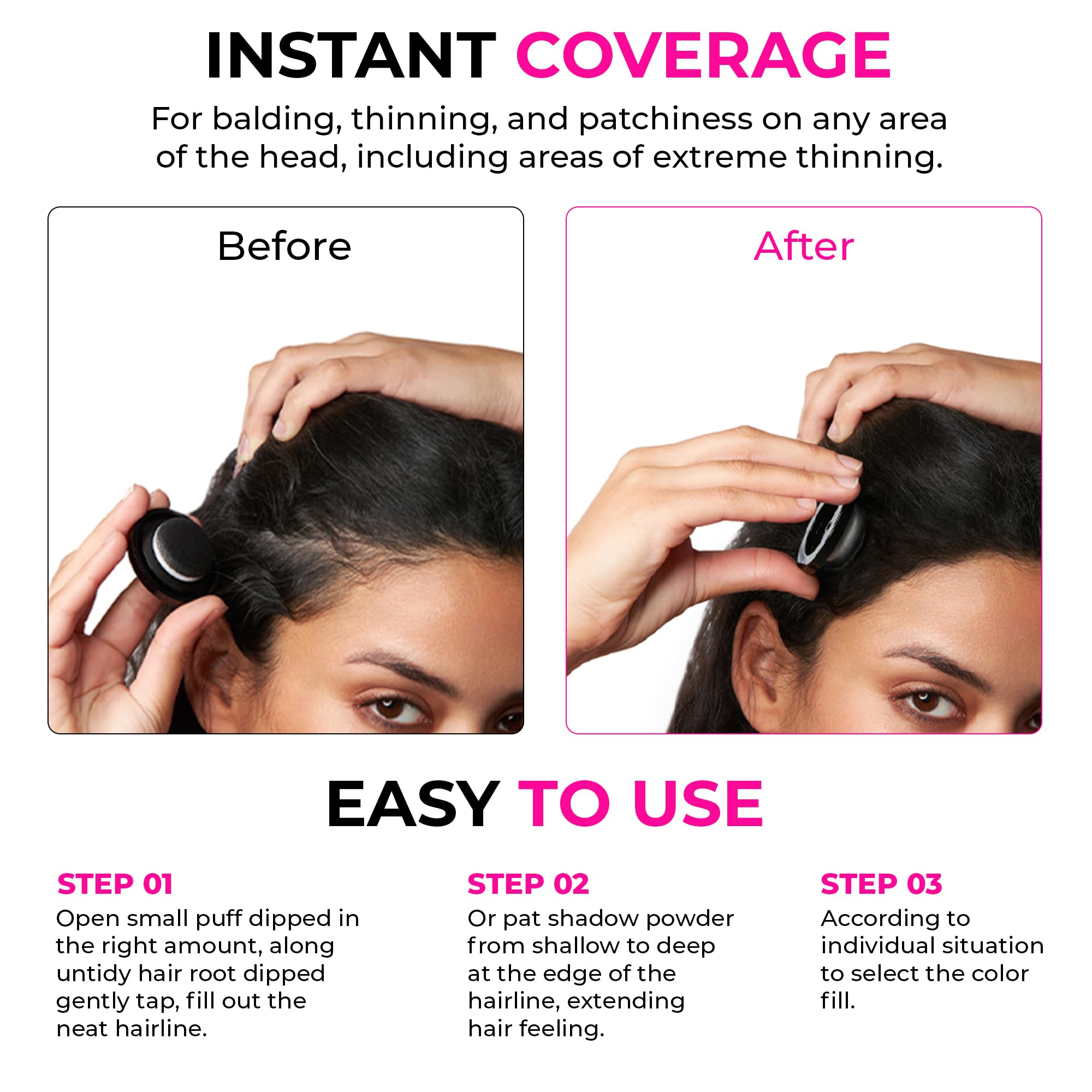Foto 5 | Hairline Powder Velo Instant Conceal Para Cabello Fino, Castaño Oscuro - Venta Internacional.