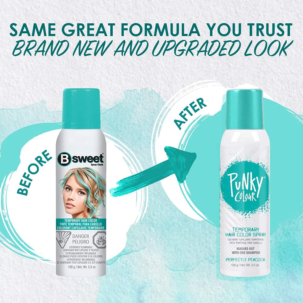Foto 3 pulgar | Spray Temporal Para Teñir El Cabello Punky Brand Perfectly Peacock, 200 Ml - Venta Internacional.