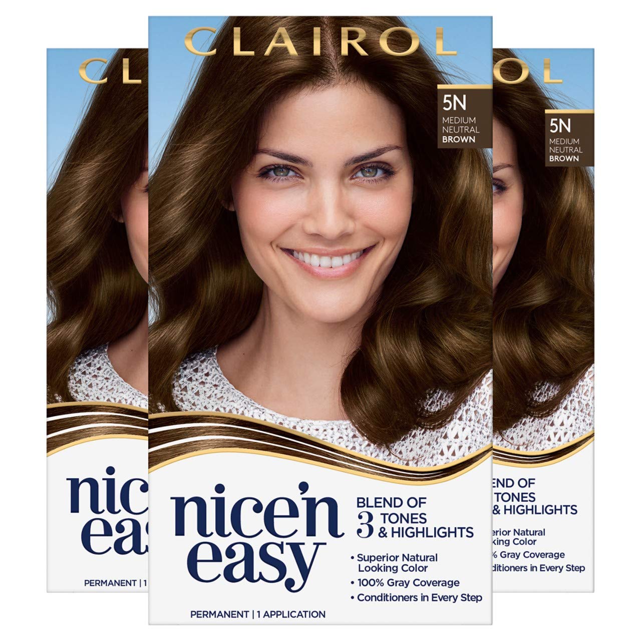 Tinte para Cabello Clairol Nice'n Easy 5N Marrón Neutro Medio 3 Piezas -  Venta Internacional