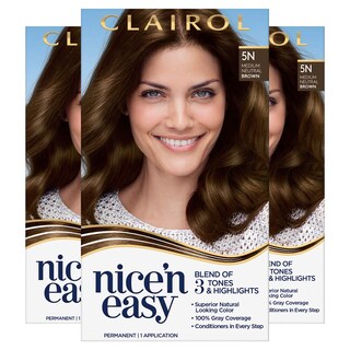Foto 1 | Tinte para Cabello Clairol Nice'n Easy 5N Marrón Neutro Medio 3 Piezas - Venta Internacional