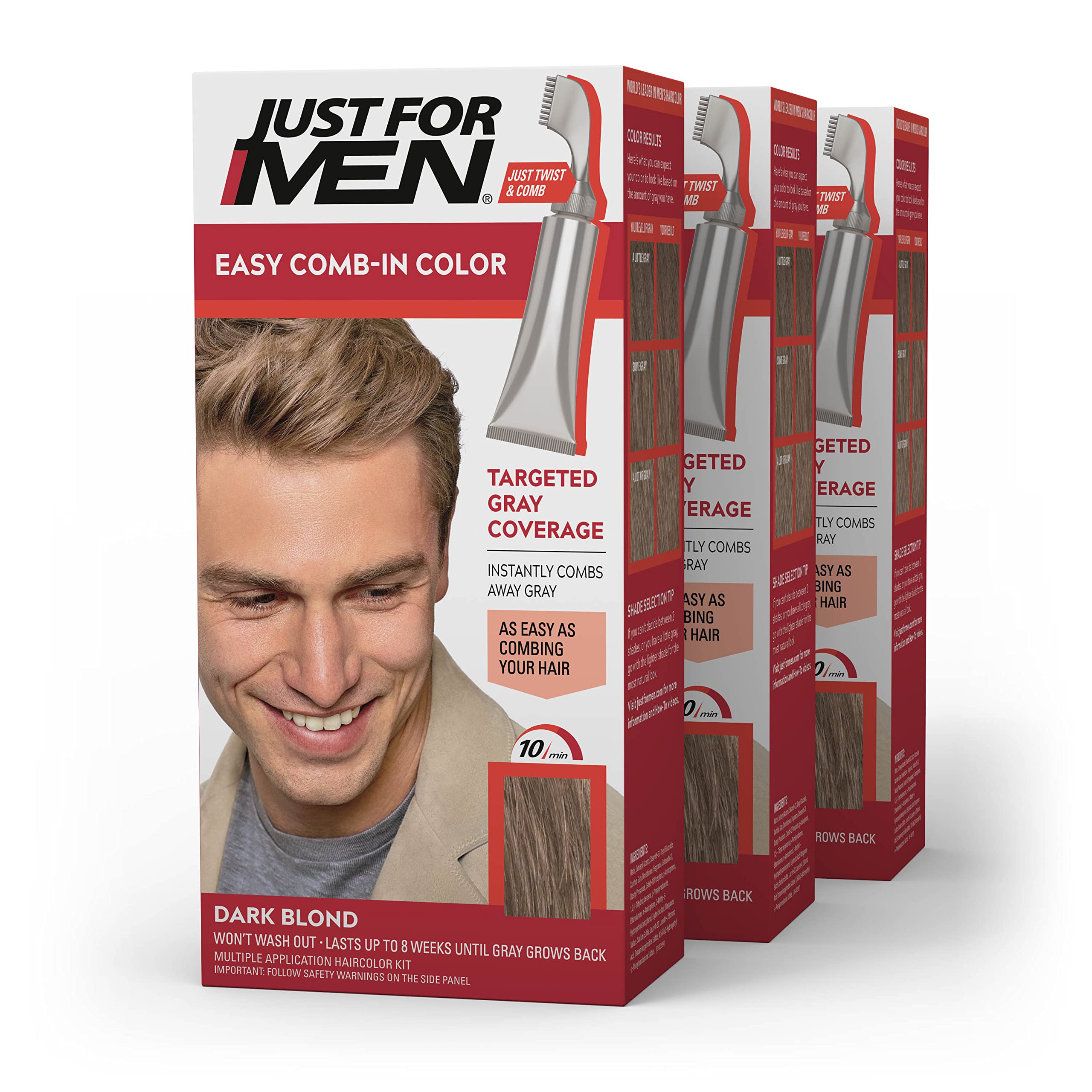 Foto 2 pulgar | Tinte para Cabello Just For Men Dark Blond 3 Piezas-Venta Internacional
