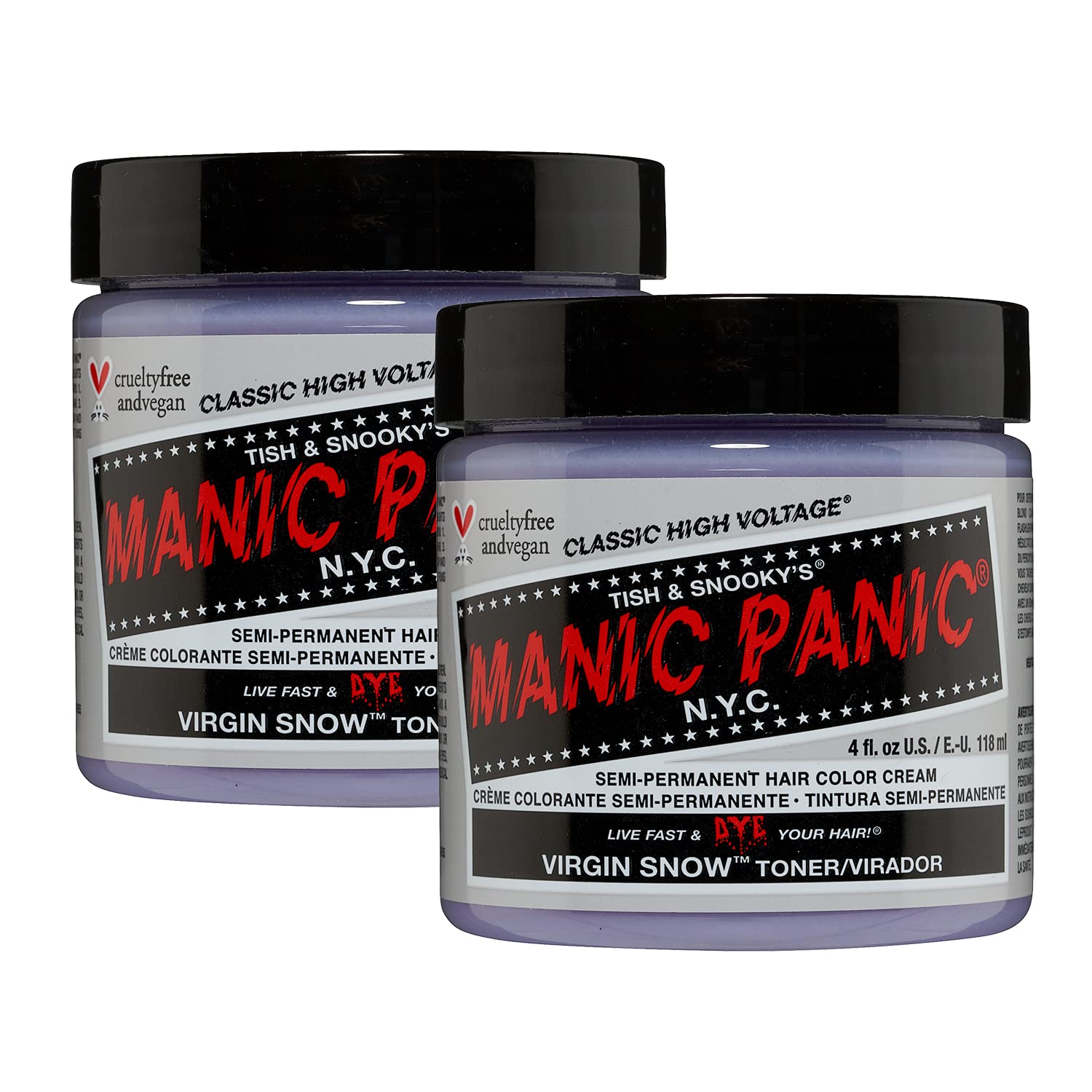 Foto 2 pulgar | Tinte Semipermanente para Cabello Manic Panic color Virgin Snow Classic 2 Piezas de 118 ml C/U - Venta Internacional