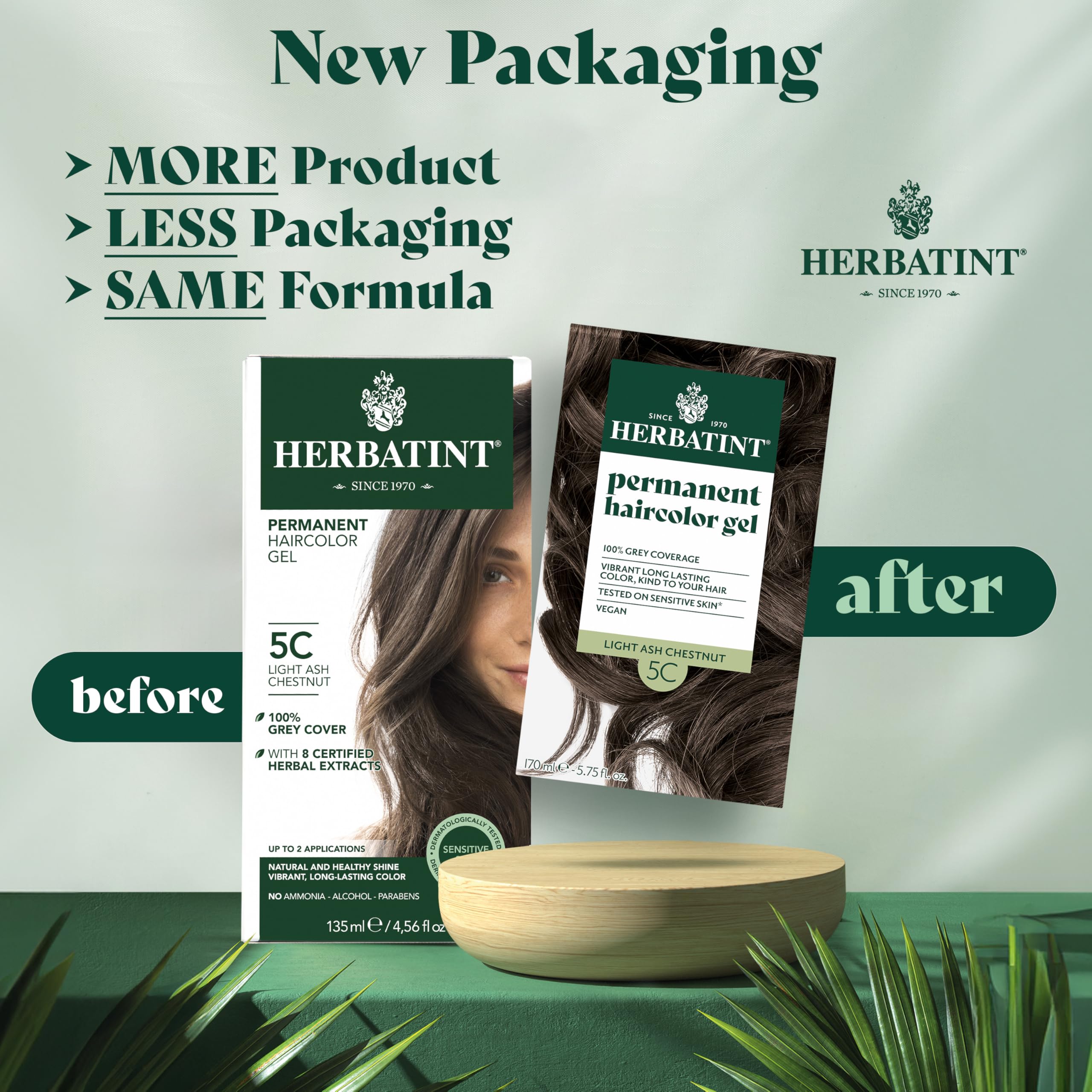 Foto 2 | Tinte Para El Cabello Herbatint 5c, Castaño Fresno Claro, 170 Ml, Sin Amoniaco, Vegano - Venta Internacional.
