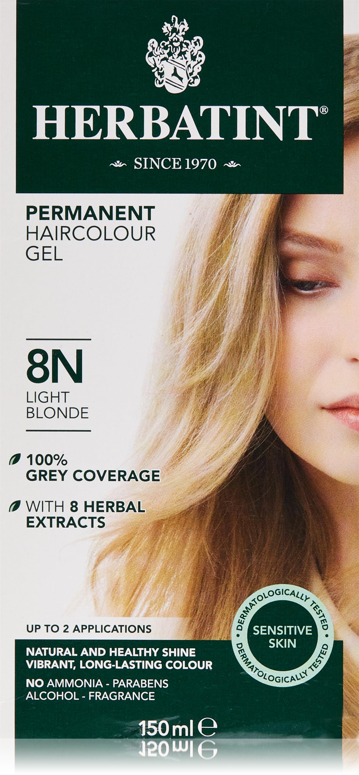 Gel Para Teñir El Cabello Herbatint 8n, Rubio Claro, 135 Ml, Sin Alcohol - Venta Internacional.