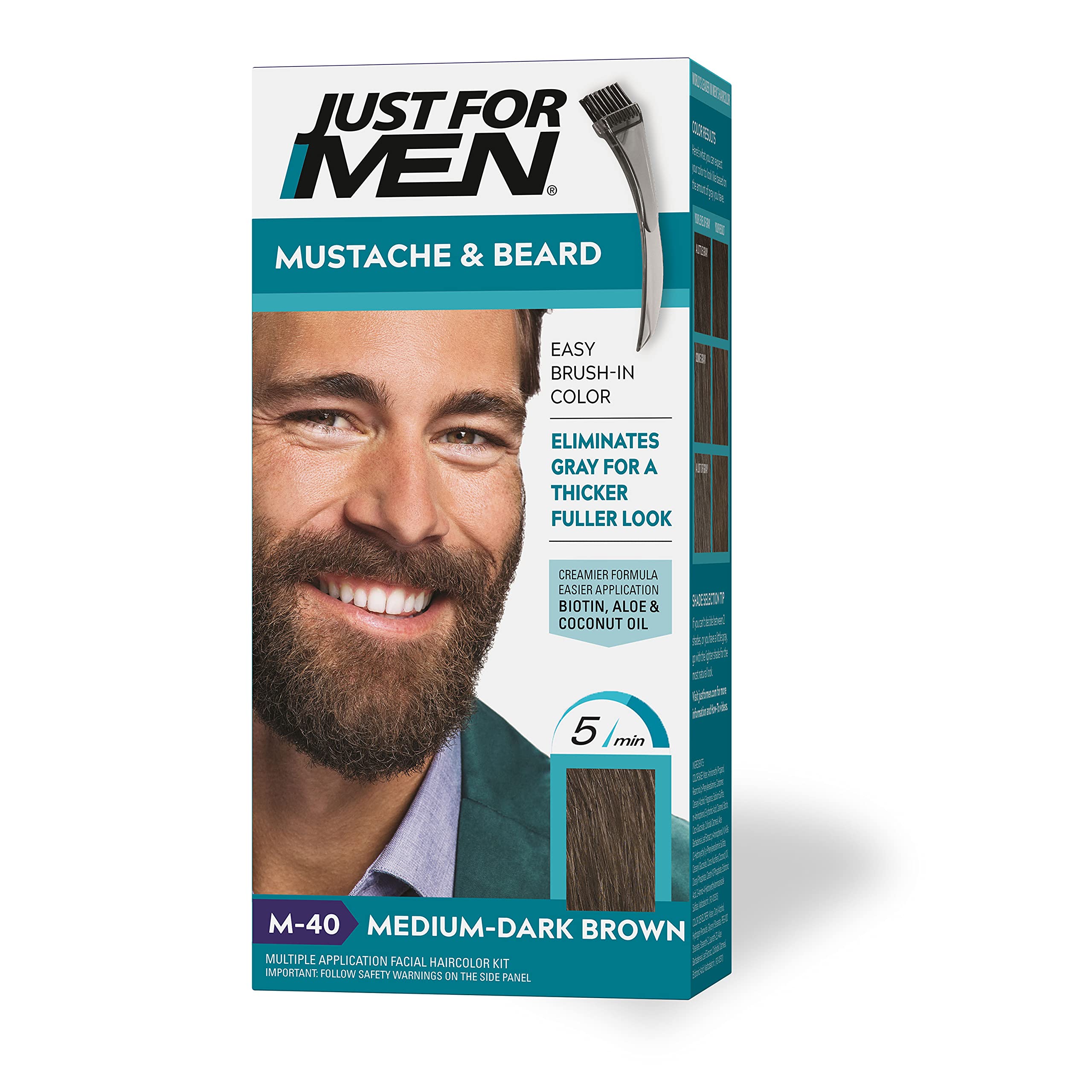 Tinte Para Barba Solo Para Hombre, Bigote Y Barba, Marrón Oscuro Medio - Venta Internacional.