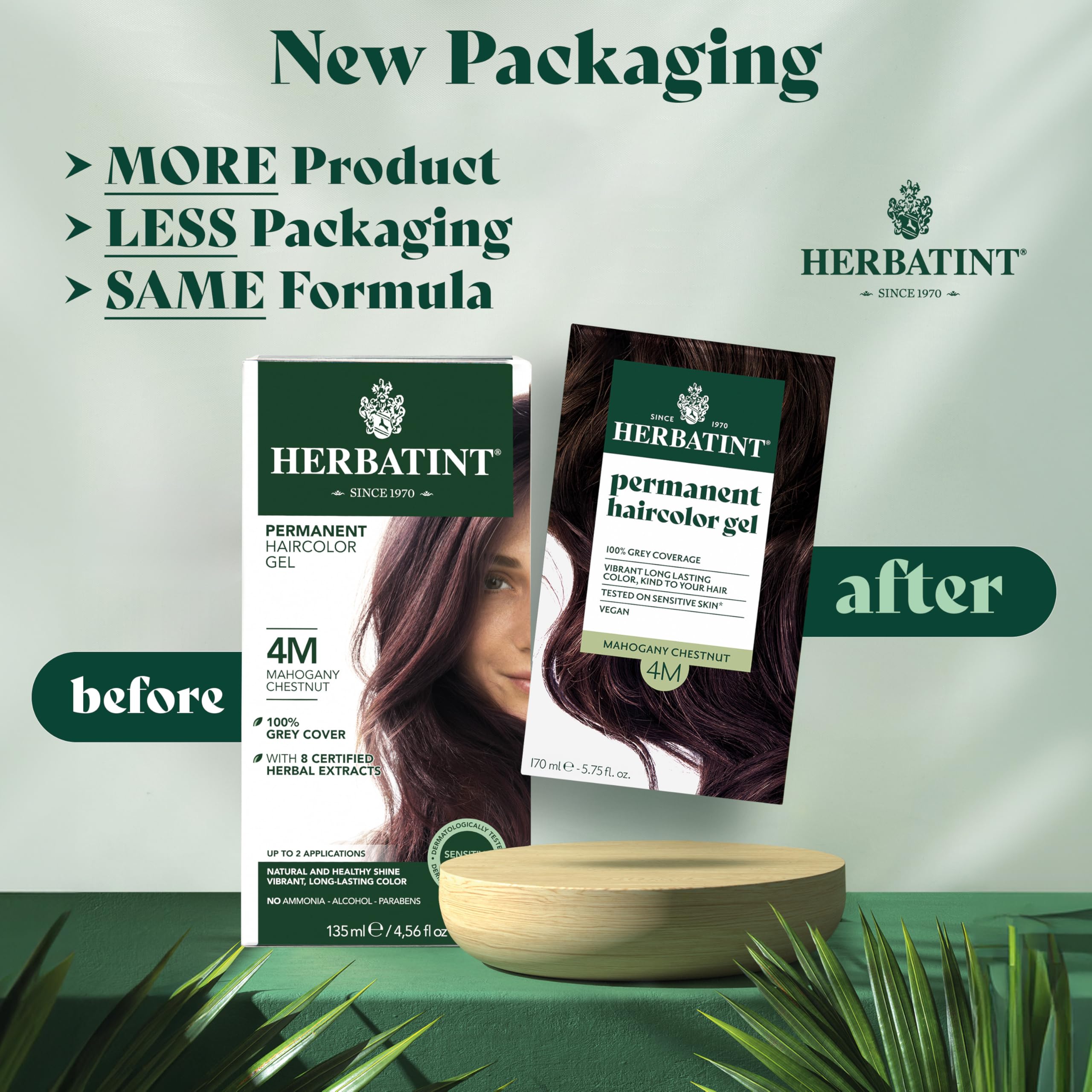Foto 2 | Tinte Para El Cabello Herbatint 4m Caoba Castaño, 170 Ml, Sin Amoniaco, Vegano - Venta Internacional.