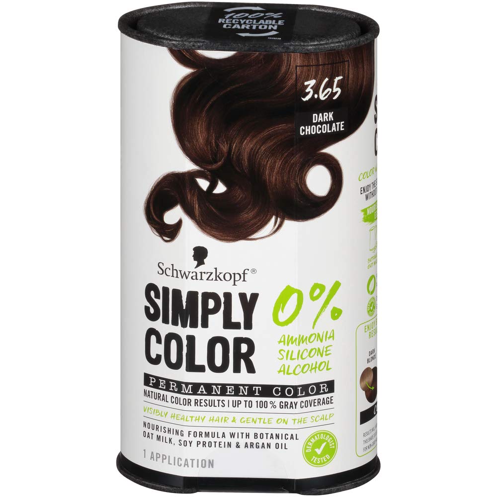 Tinte Para El Cabello Schwarzkopf Simply Color 3.65 Dark Chocolate Brown - Venta Internacional.