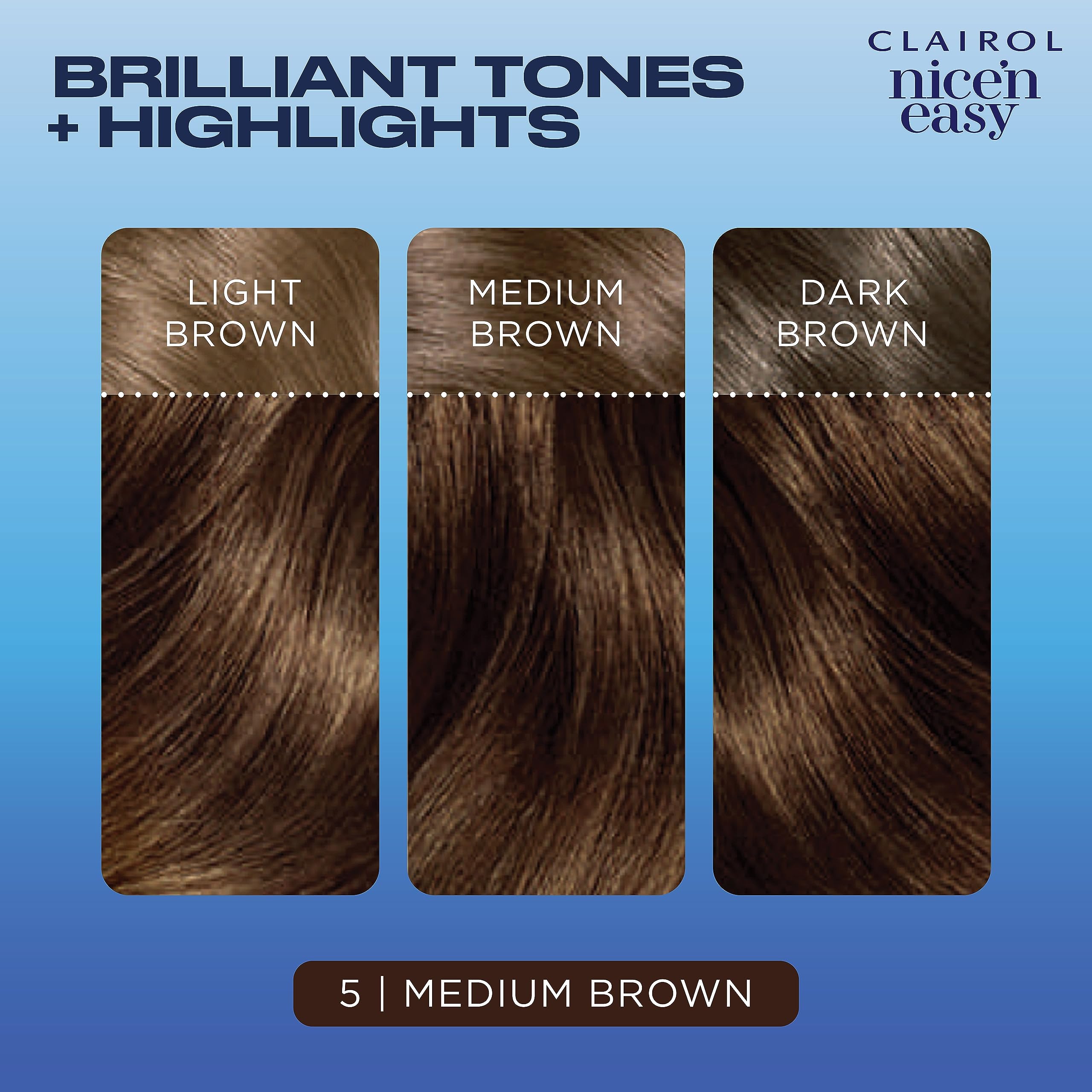 Foto 6 pulgar | Tinte Para El Cabello Clairol Nice'n Easy 5, Marrón Mediano, Paquete De 3 - Venta Internacional.