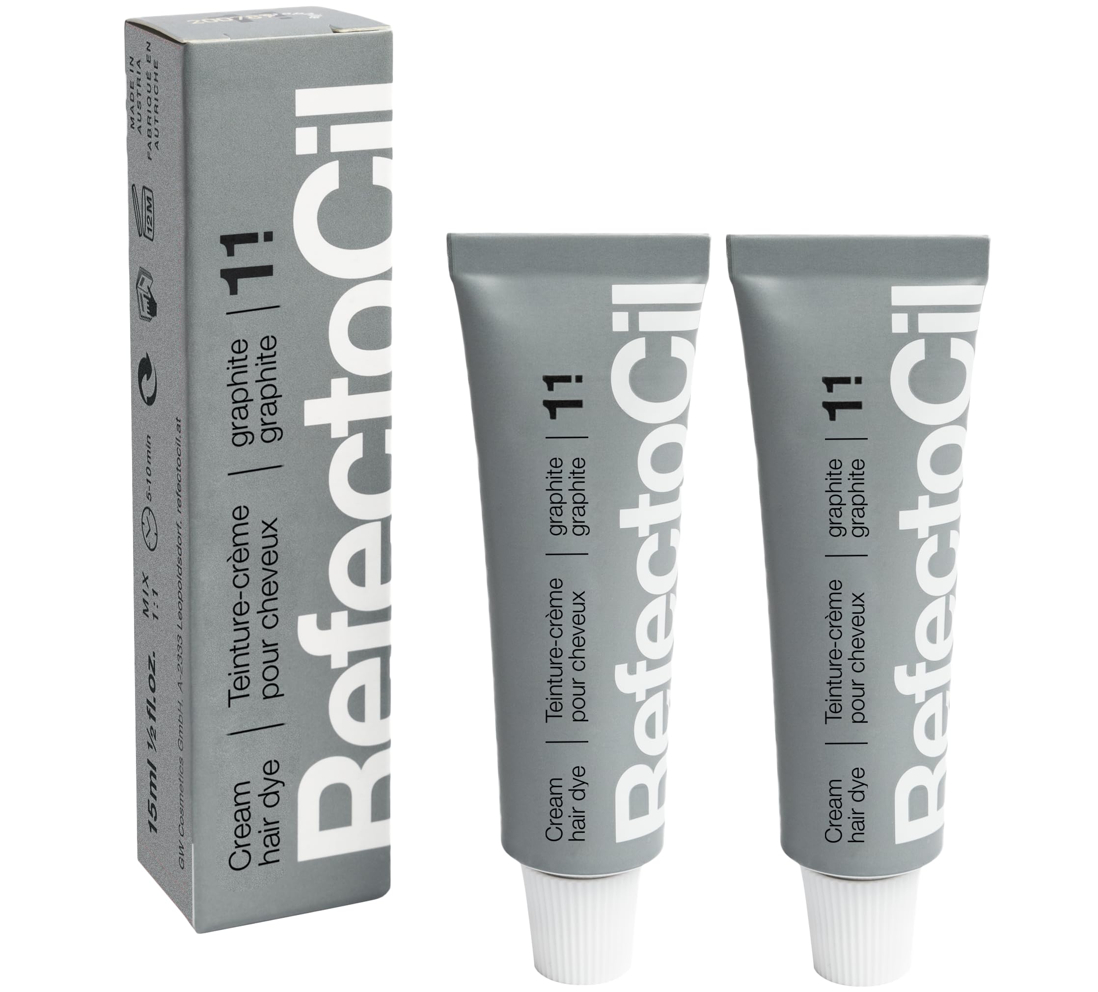 Tinte Para El Cabello Refectocil Cream, Paquete De 2 Unidades, Grafito (#1 .1), Duradero - Venta Internacional.