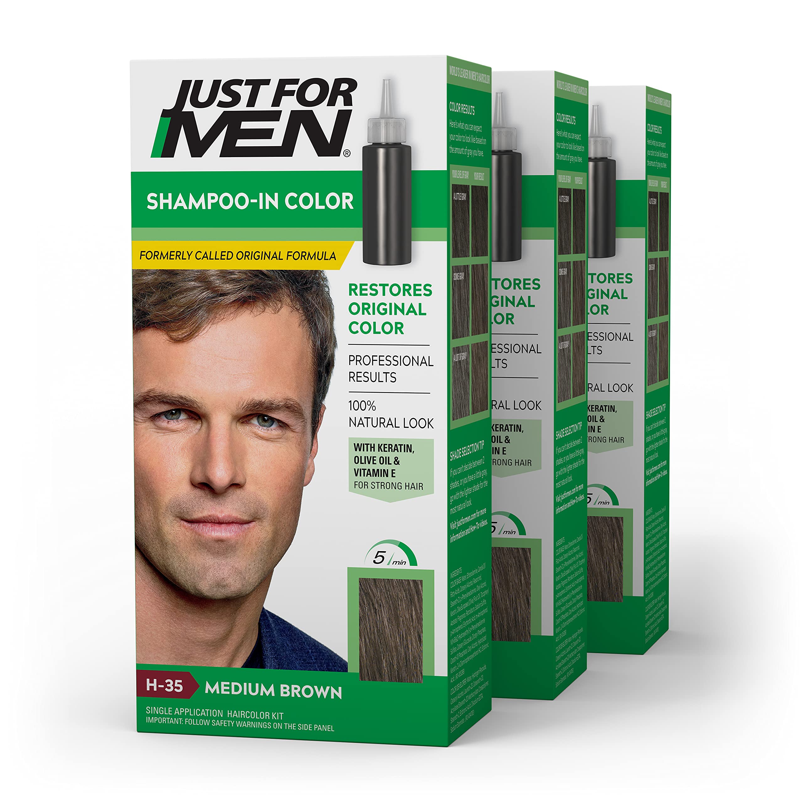 Tinte de Cabello Just For Men Marrón Medio H-35 - Venta Internacional