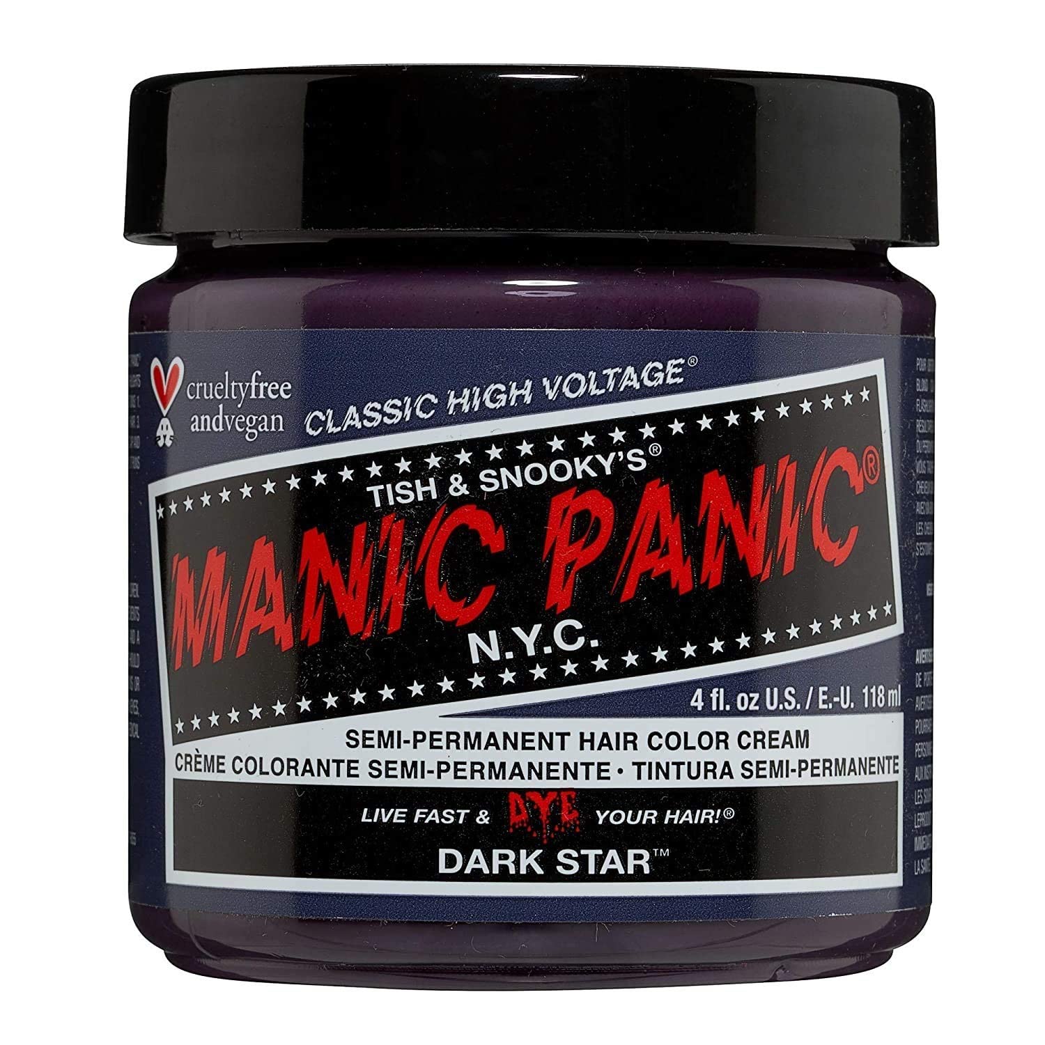 Tinte Para El Cabello Manic Panic Classic Dark Star Deep Grey 118 Ml - Venta Internacional.
