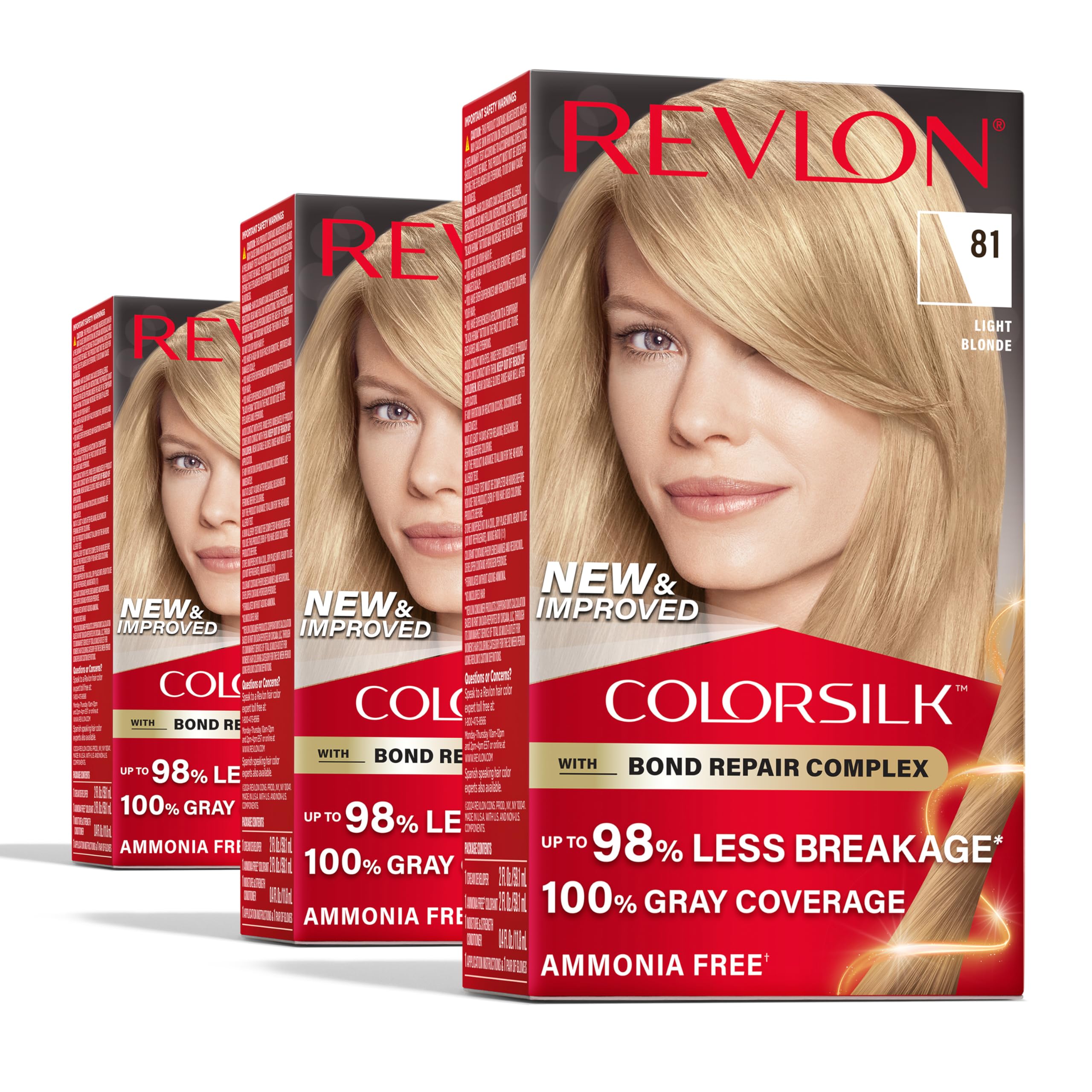 Foto 1 | Tinte Para El Cabello Revlon Colorsilk 81 Light Blonde W/ Bond Repair X3 - Venta Internacional.