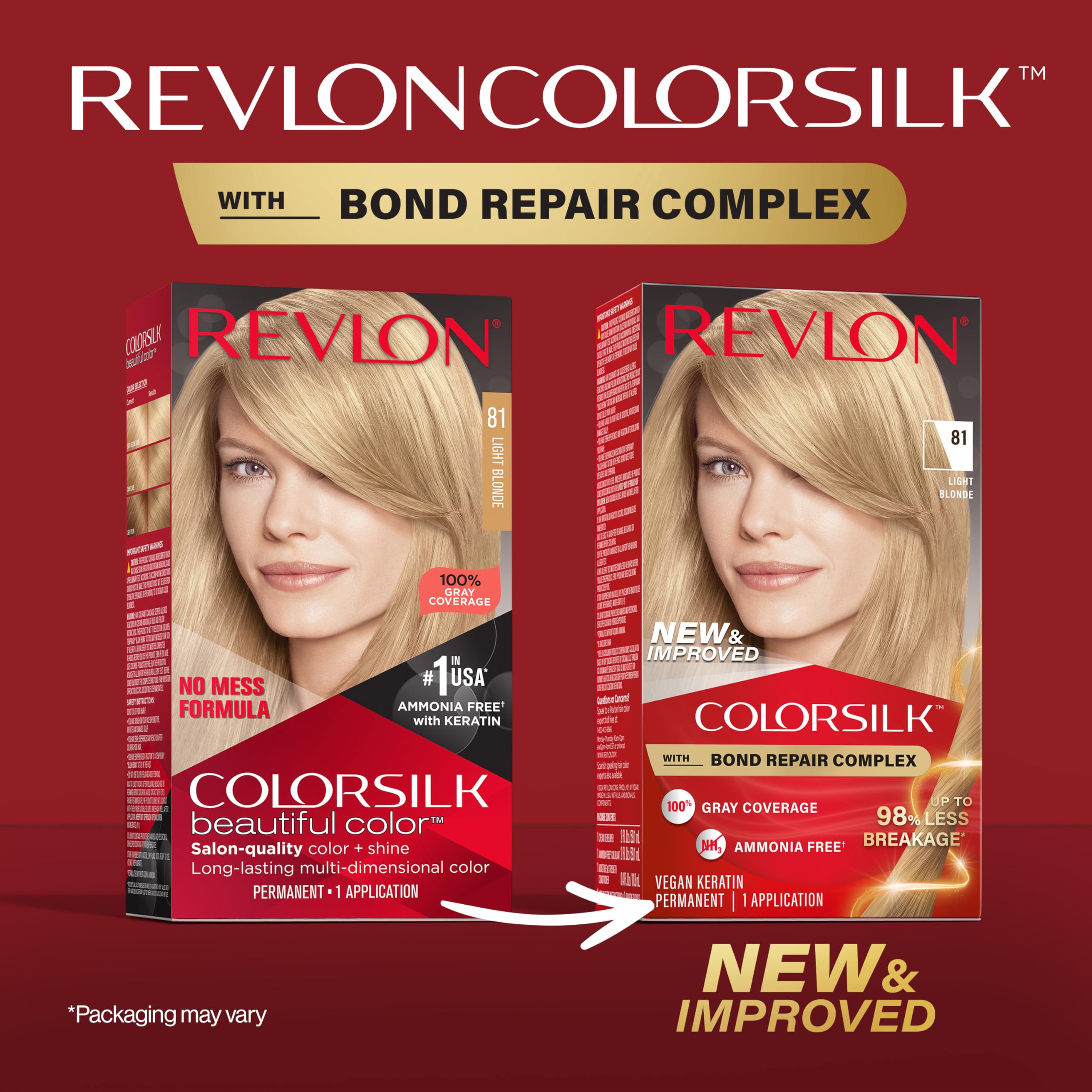 Foto 3 pulgar | Tinte Para El Cabello Revlon Colorsilk 81 Light Blonde W/ Bond Repair X3 - Venta Internacional.