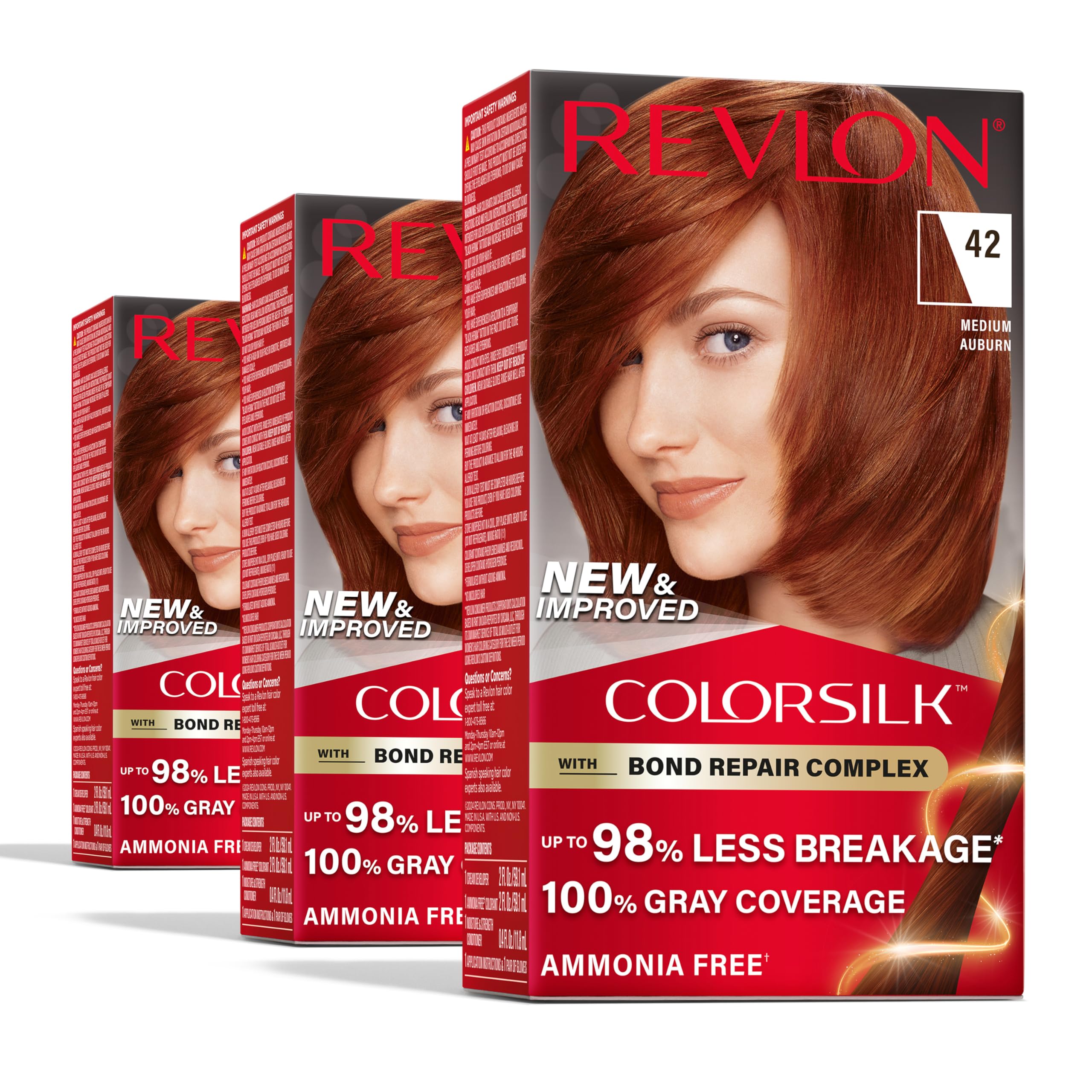 Tinte Para El Cabello Revlon Colorsilk W/ Bond Repair Complex Auburn X3 - Venta Internacional. $774