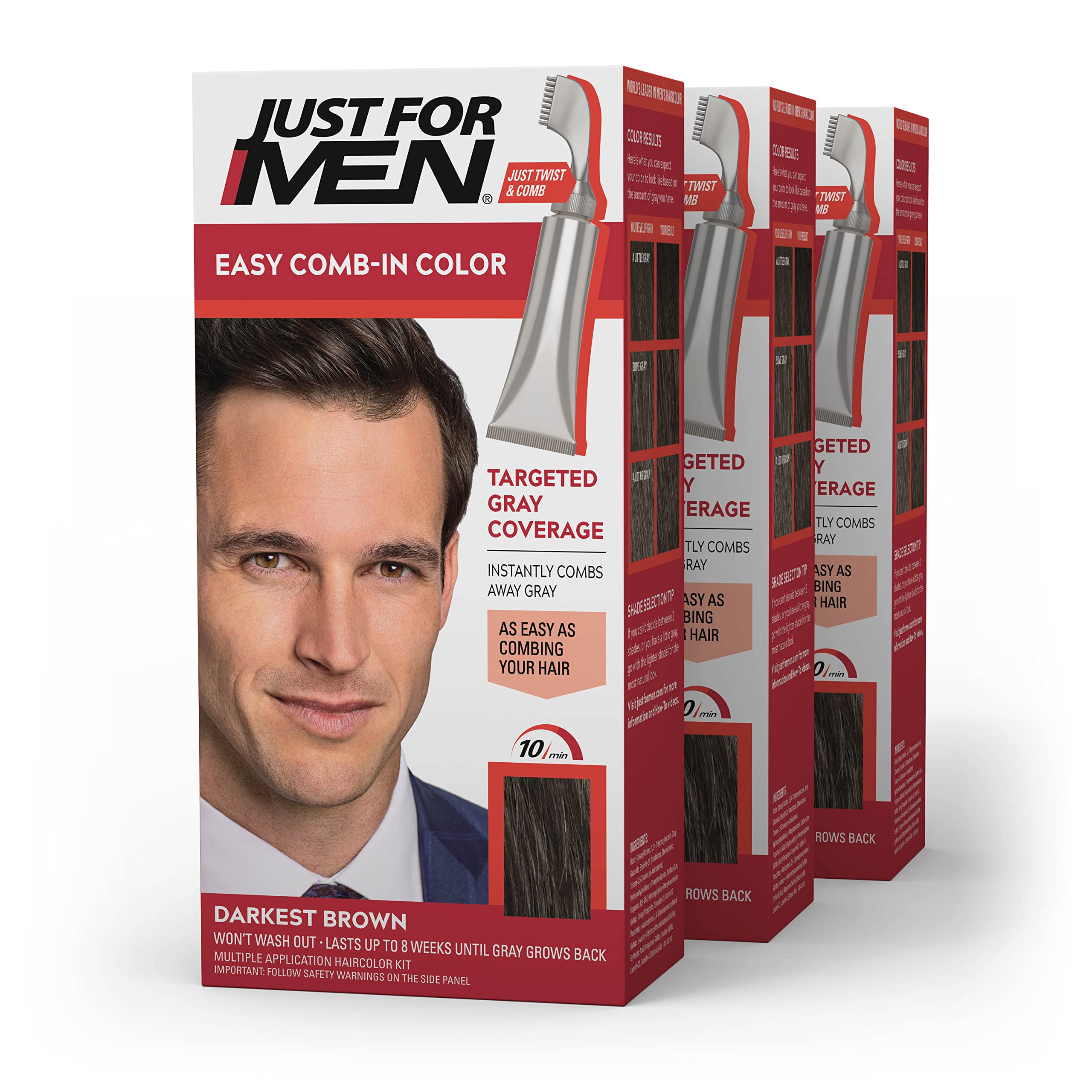Foto 2 pulgar | Tinte Para El Cabello Just For Men Easy Pein-in Color Darkest Brown A-50 - Venta Internacional.