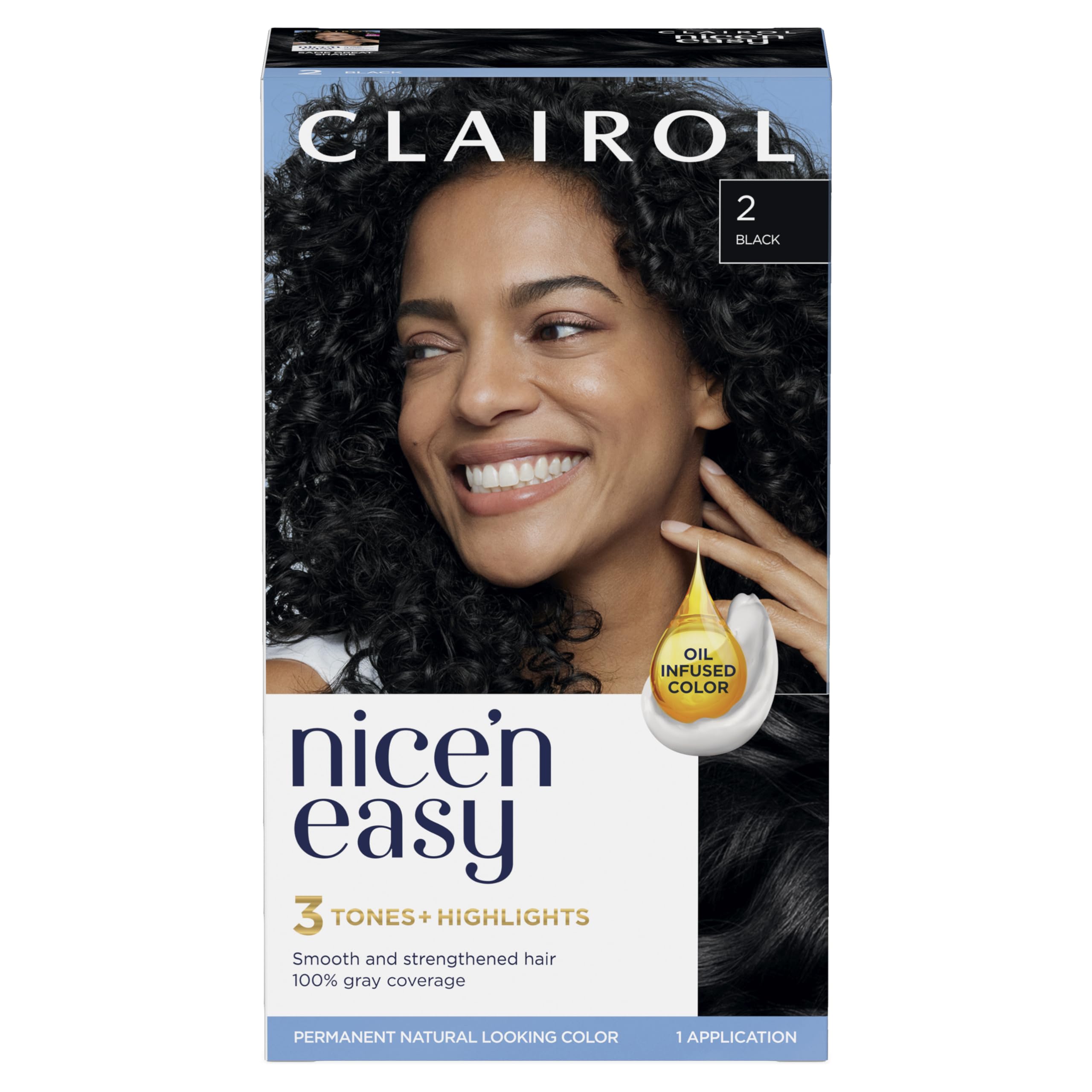 Foto 2 pulgar | Tinte para el Cabello Clairol Nice'n Easy Permanent 2 Natural Black - Venta Internacional