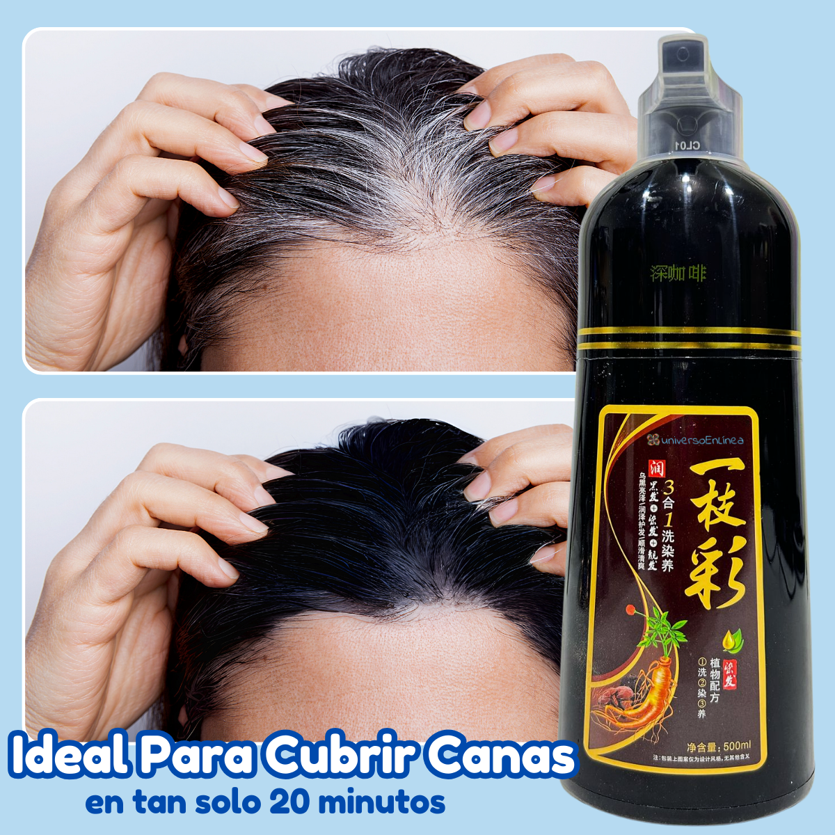 Foto 4 pulgar | Shampoo Tinte 500ml Natural Cubre Canas Instantáneo (color Morado)