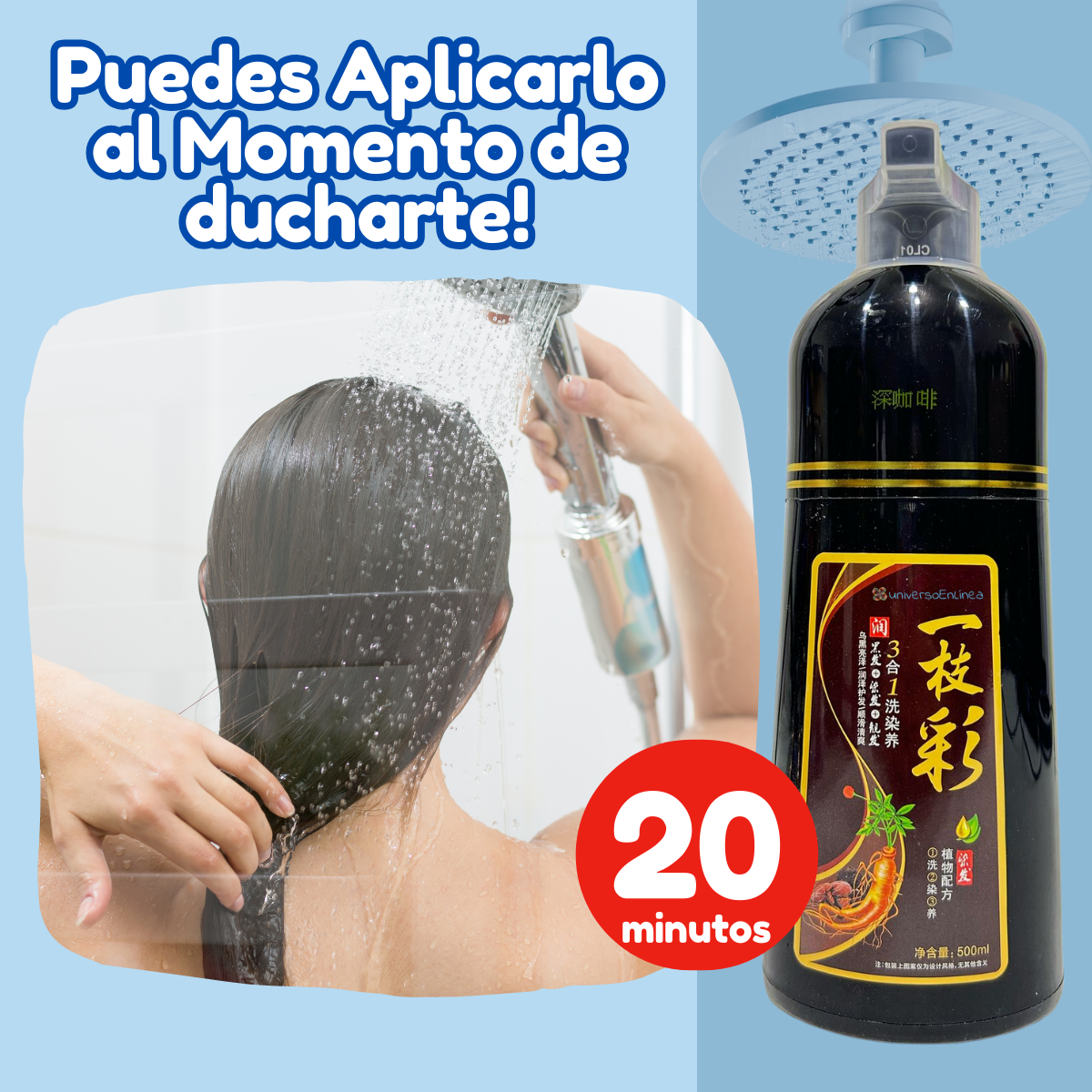 Foto 6 pulgar | Shampoo Tinte 500ml Natural Cubre Canas Instantáneo (color Morado)