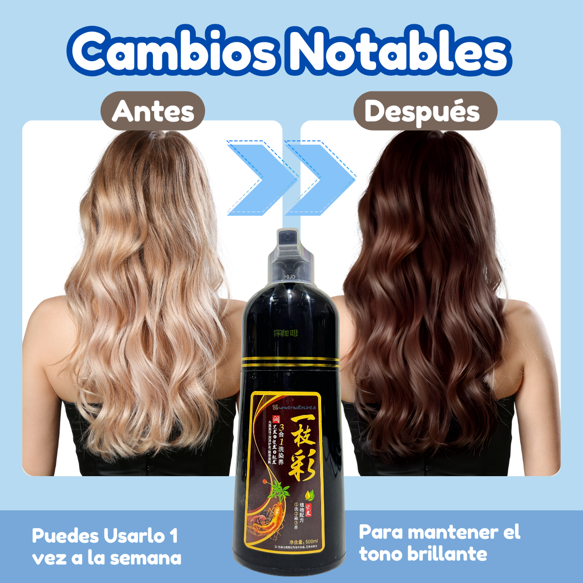 Foto 8 pulgar | Shampoo Tinte 500ml Natural Cubre Canas Instantáneo (color Morado)