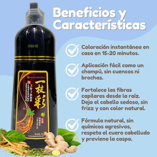Foto 6 | Shampoo Tinte 500ml Natural Cubre Canas Instantáneo (color Café Oscuro)