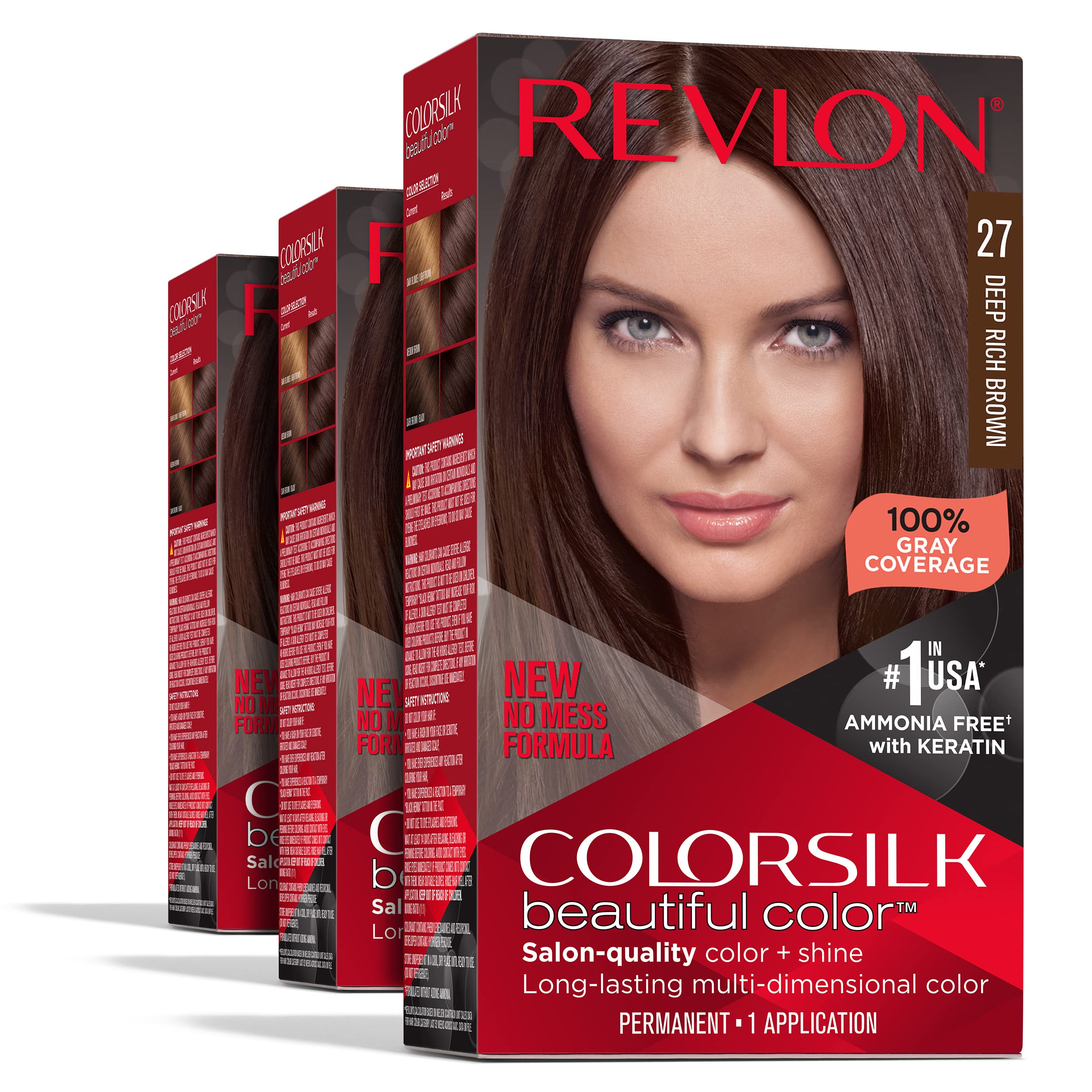 Foto 2 pulgar | Tinte para Cabello Revlon 27 Marrón Intenso y Profundo 3 Piezas - Venta Internacional
