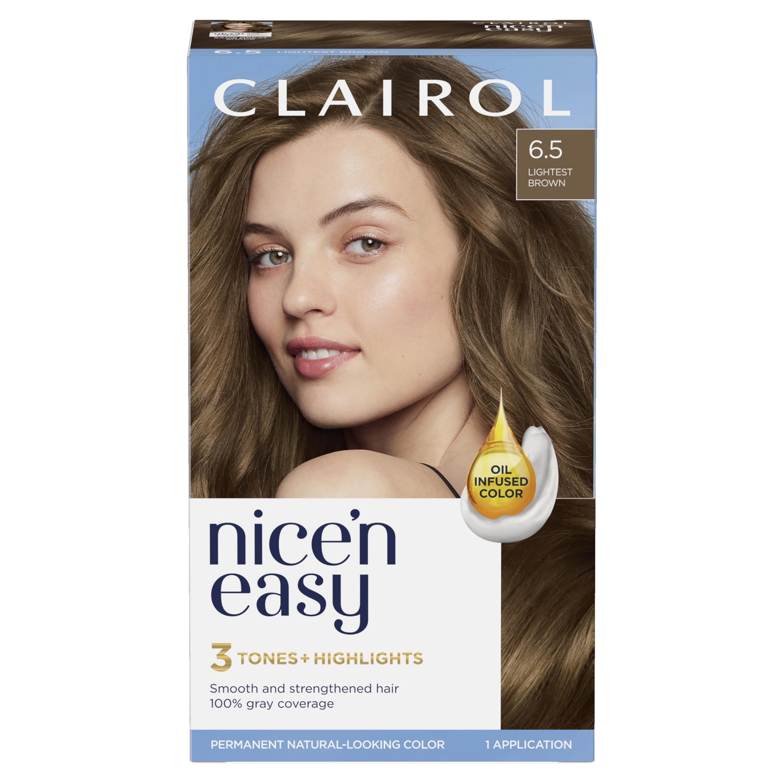 Foto 2 pulgar | Color De Cabello Clairol Nice'n Easy 6.5, Marrón Más Claro, Paquete De 1 - Venta Internacional.