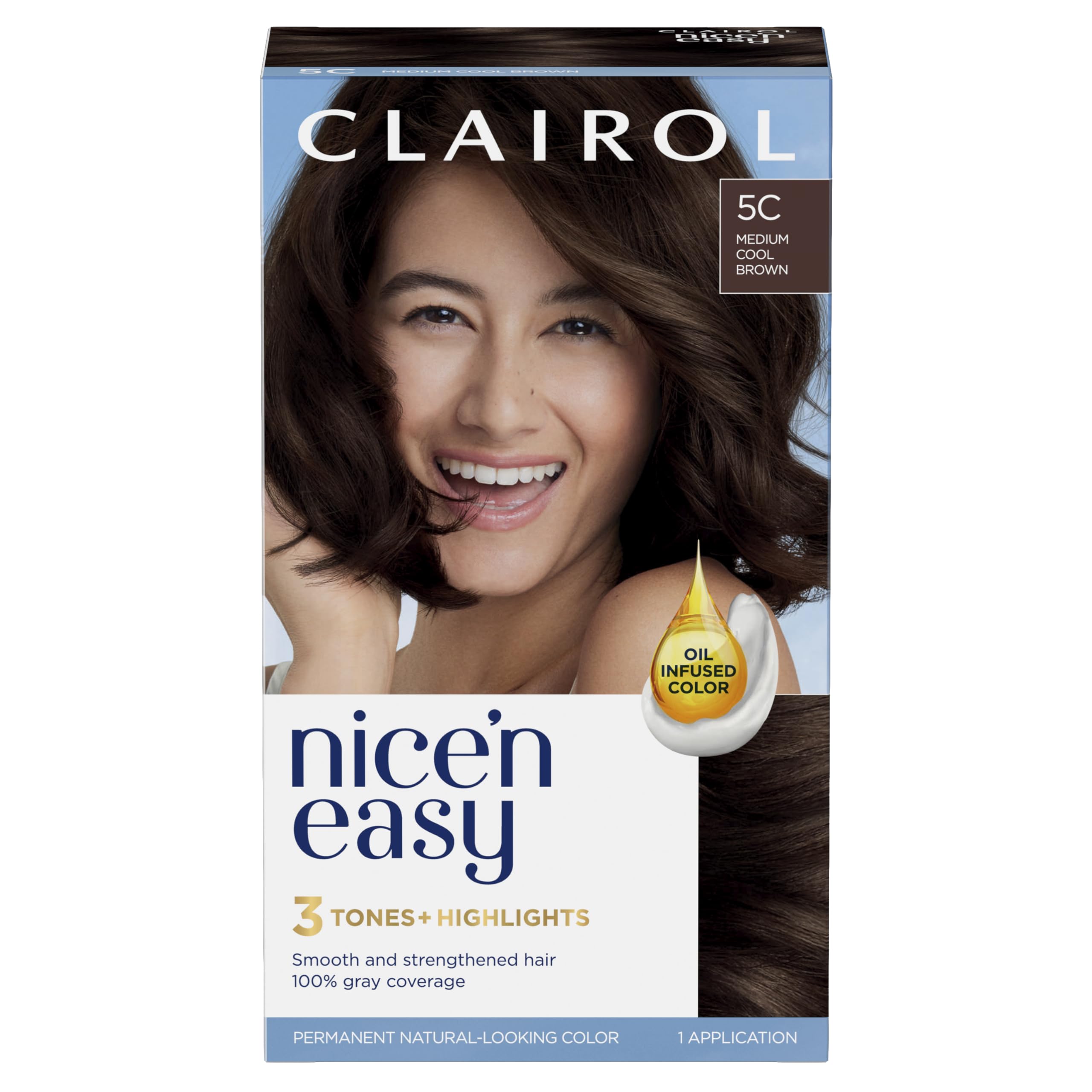 Foto 2 pulgar | Tinte De Pelo Clairol Nice'n Easy 5c Medium Cool Brown - Venta Internacional.
