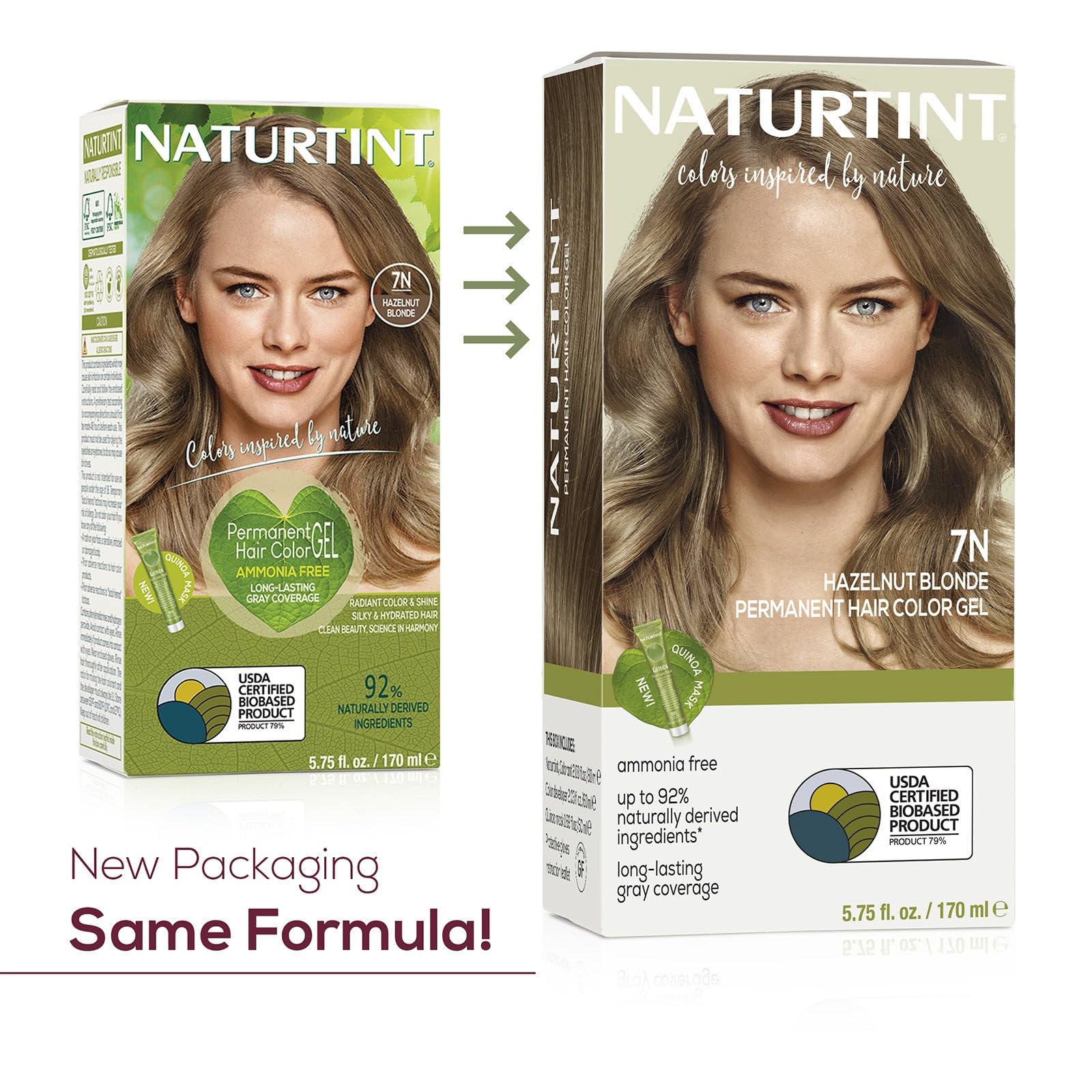Foto 2 | Tinte De Pelo Naturtint 7n, Rubio Avellana, 100% Cobertura Gris, 6 Unidades - Venta Internacional.