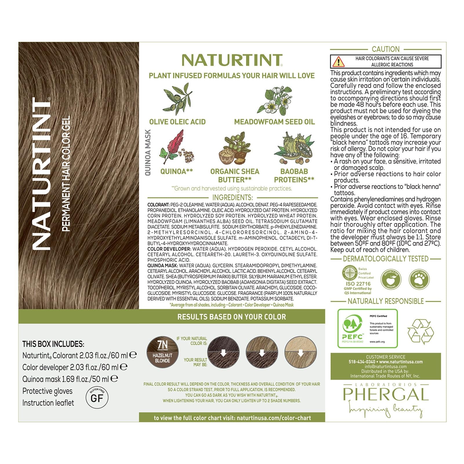 Foto 5 pulgar | Tinte De Pelo Naturtint 7n, Rubio Avellana, 100% Cobertura Gris, 6 Unidades - Venta Internacional.