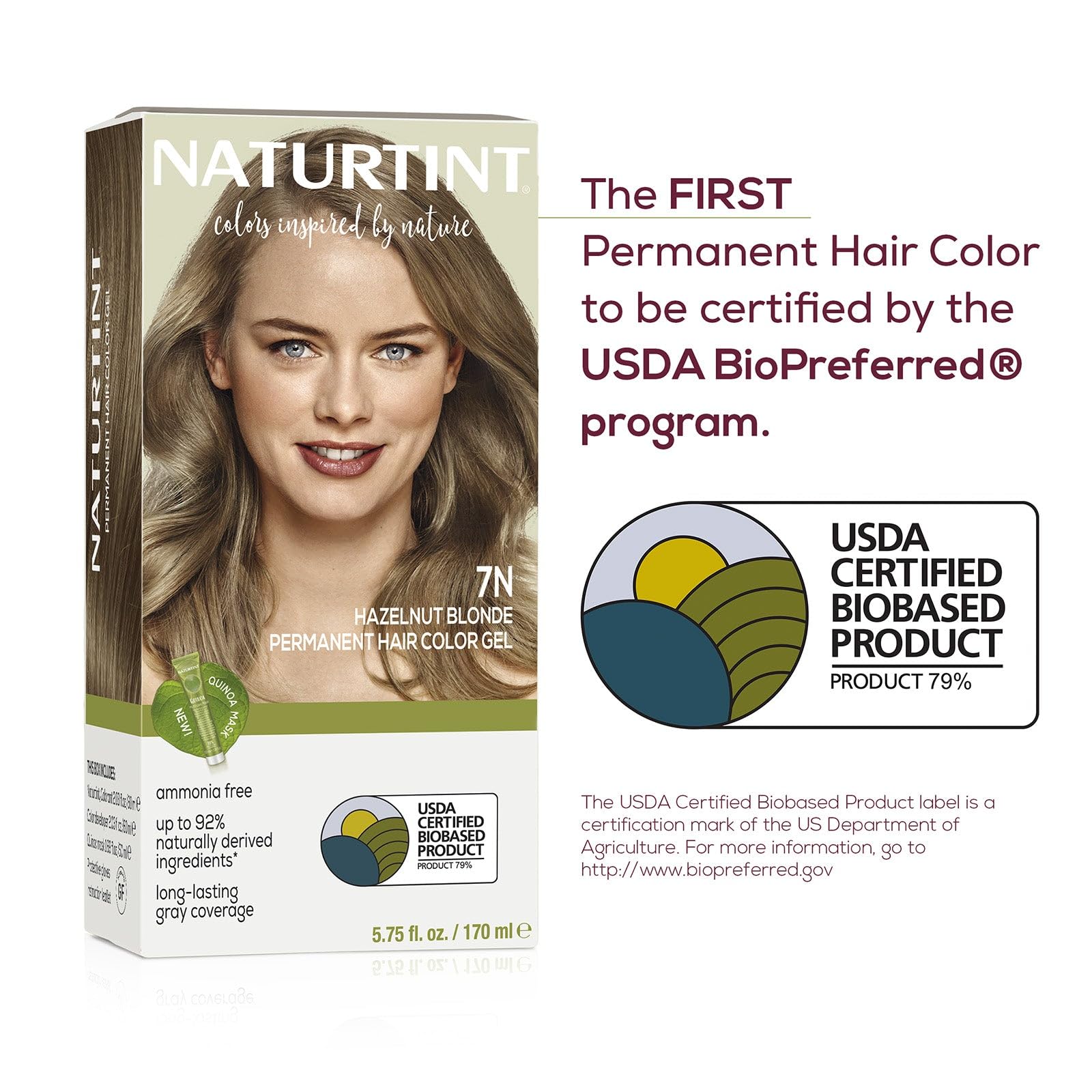 Foto 7 | Tinte De Pelo Naturtint 7n, Rubio Avellana, 100% Cobertura Gris, 6 Unidades - Venta Internacional.
