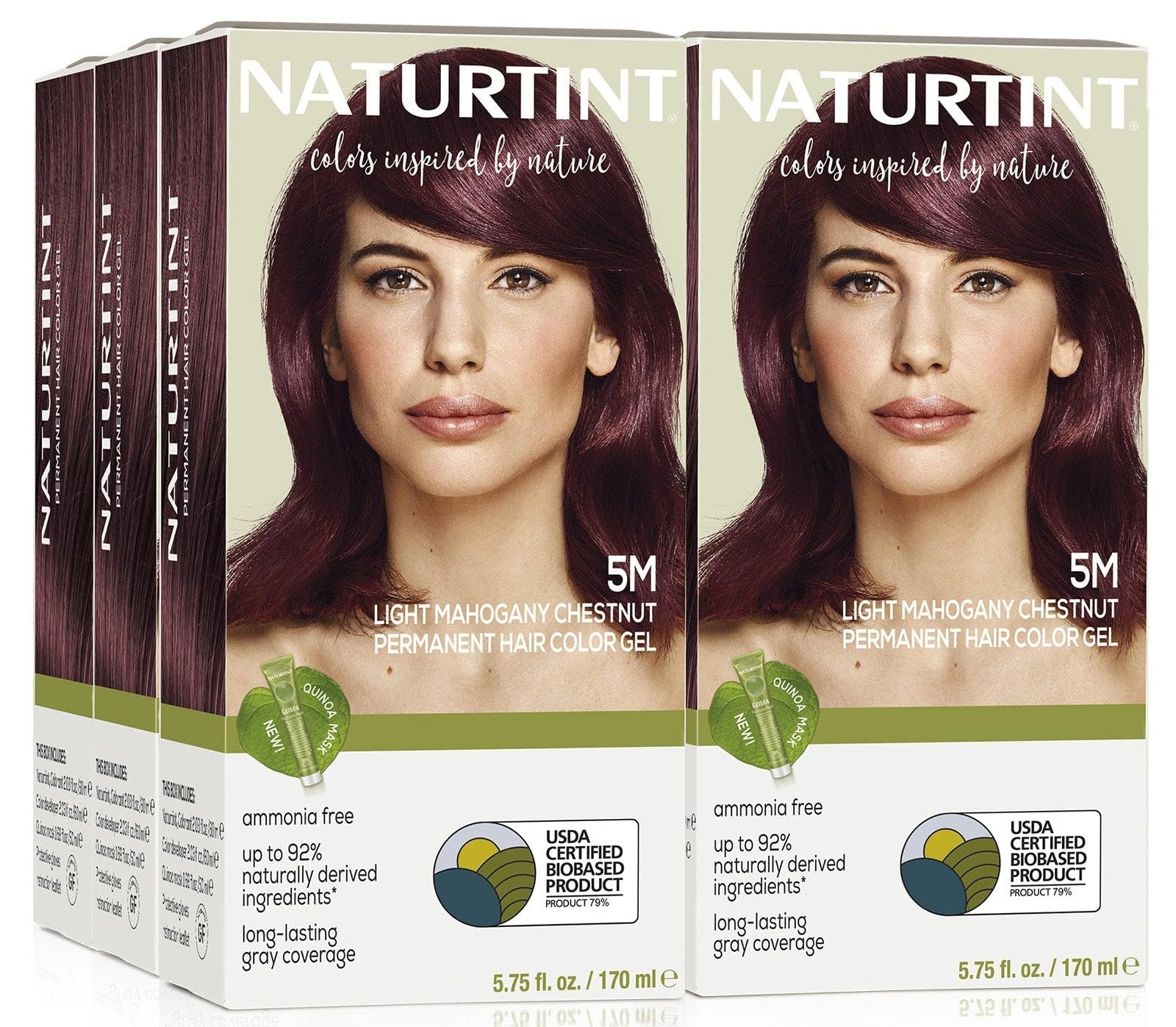 Foto 1 | Color De Pelo Naturtint, 5 M, Color Caoba Claro, Castaño, Paquete De 6 Unidades - Venta Internacional.